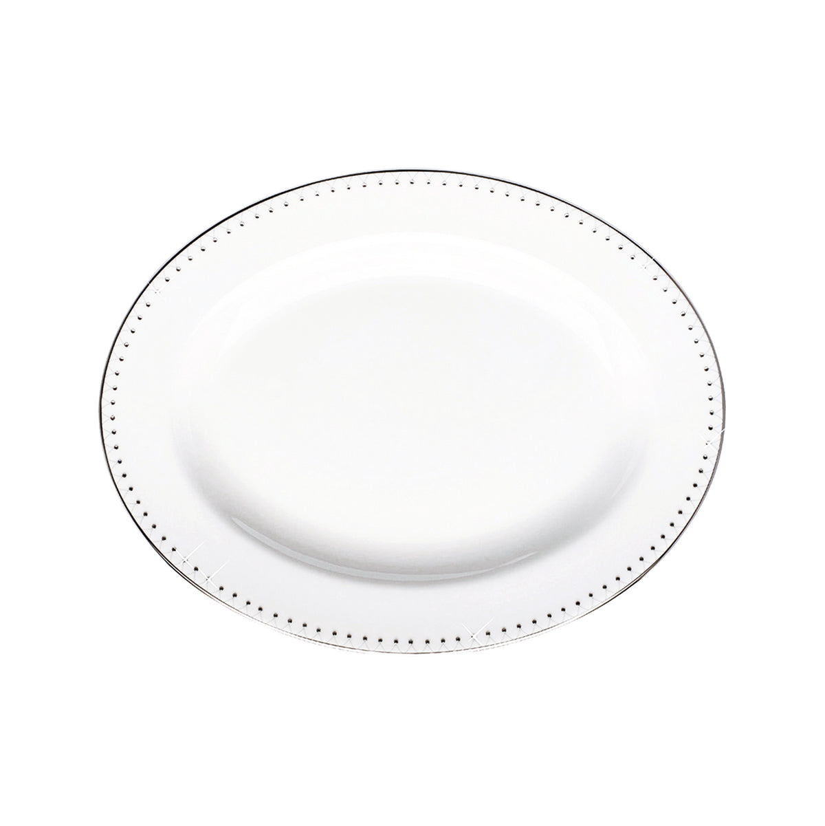 Prouna Princess Platinum 9&quot; Oval Platter White Background Photo