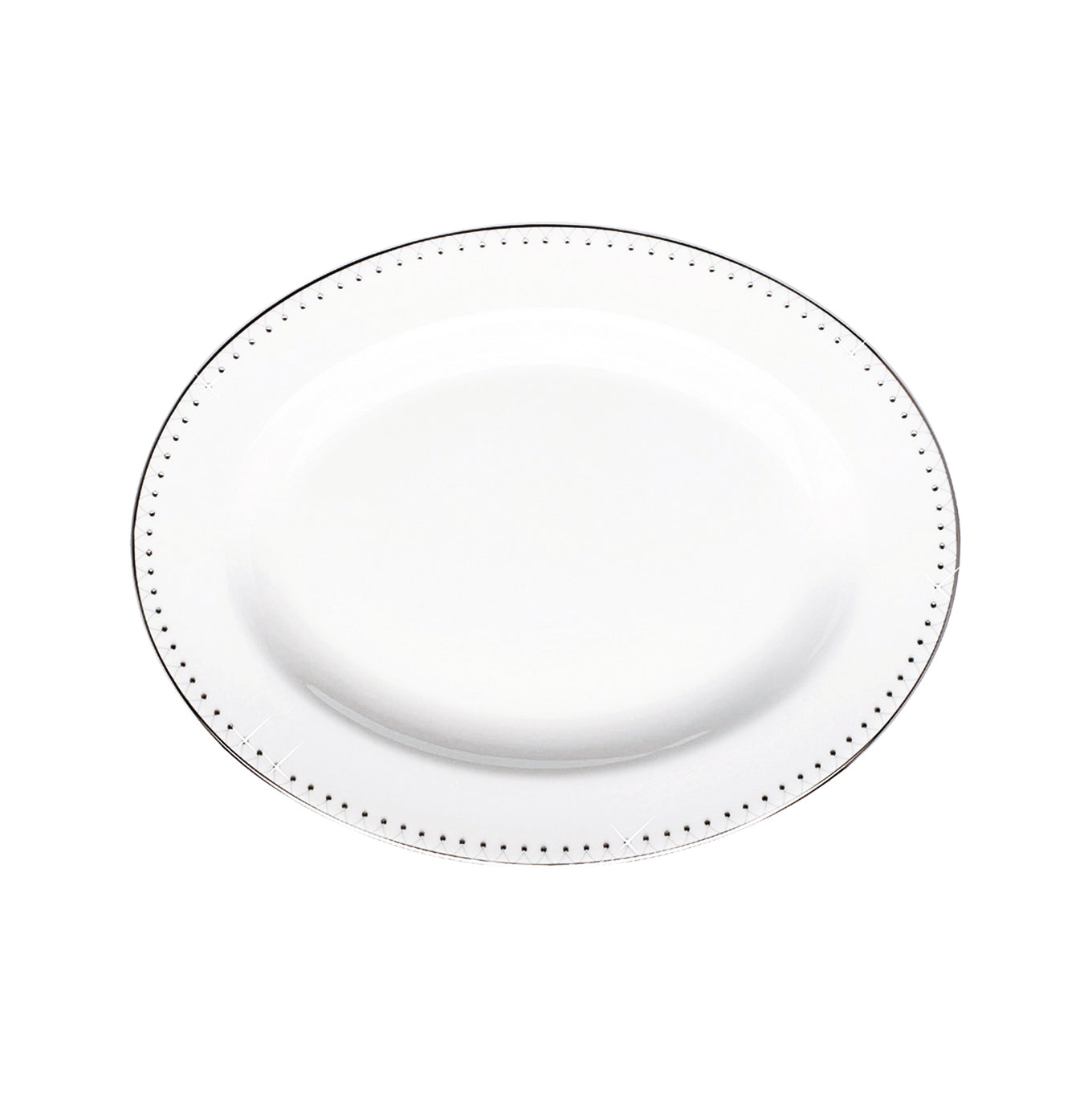 Prouna Princess Platinum 9" Oval Platter White Background Photo