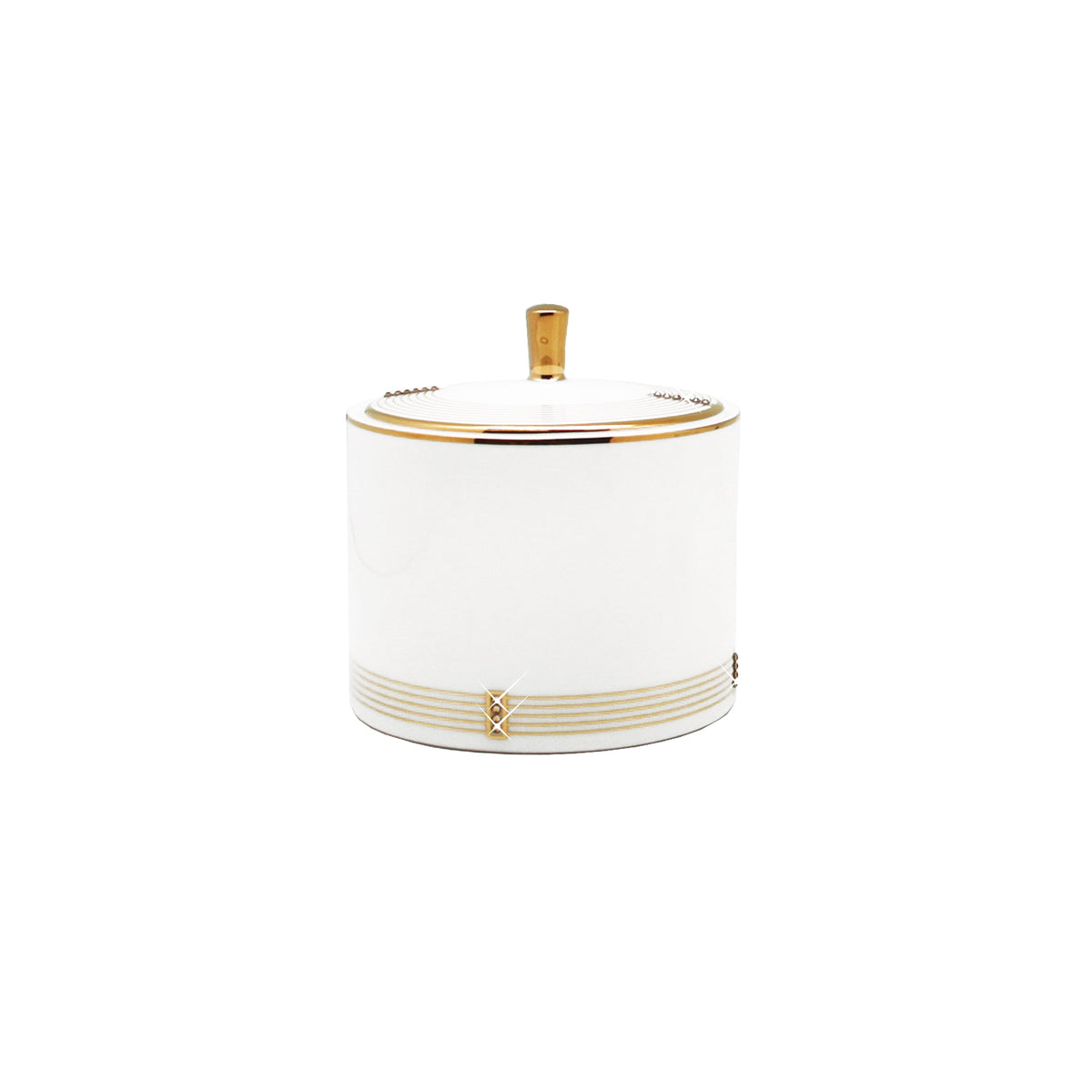 Prouna Regency Gold Sugar Bowl White Background Photo