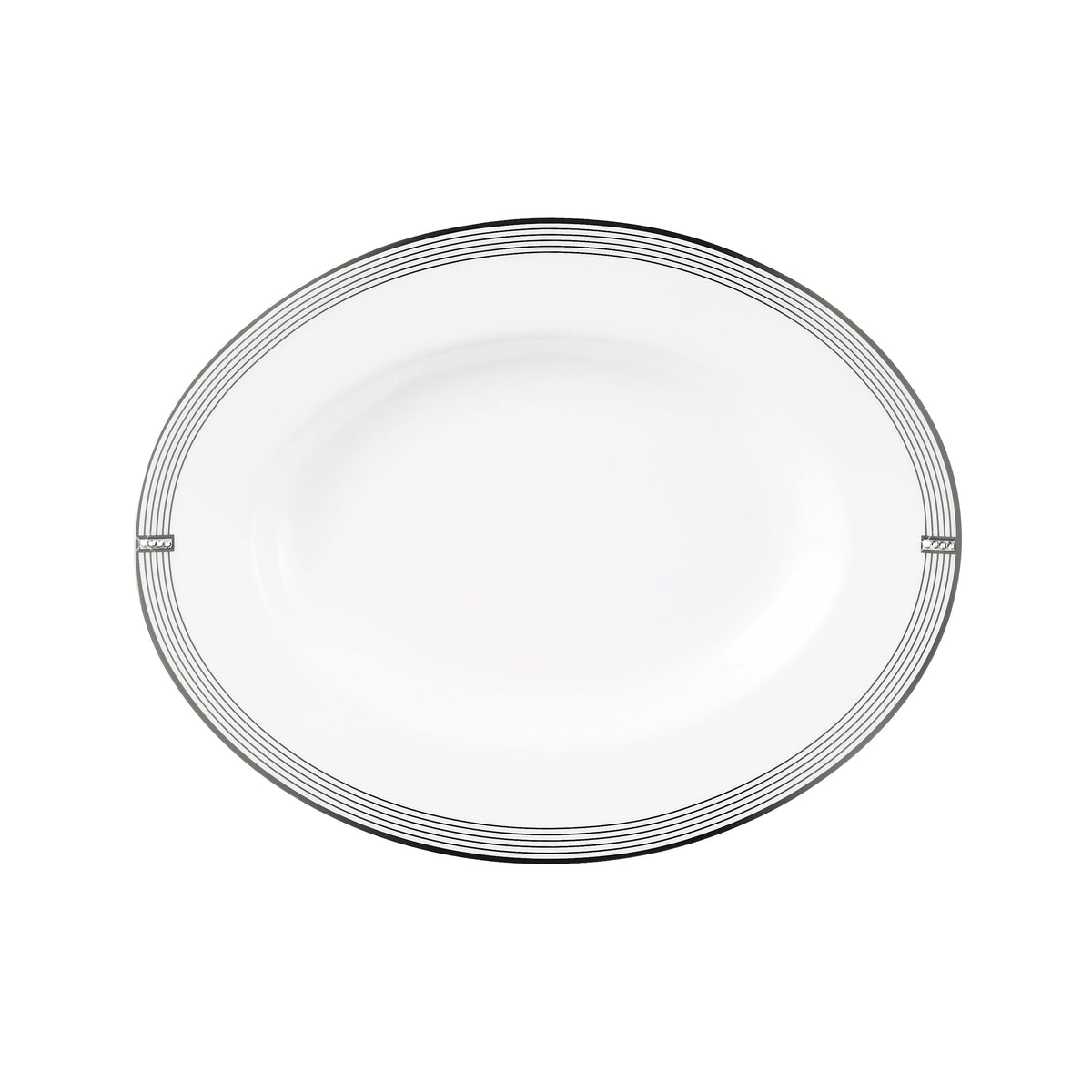 Prouna Regency Platinum 9&quot; Oval Platter White Background Photo