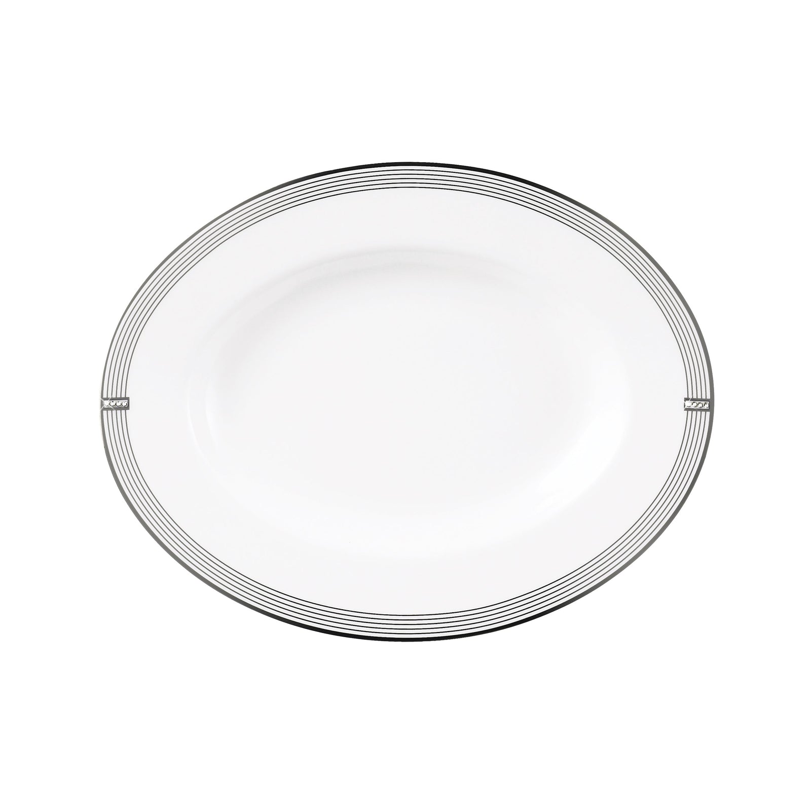 Prouna Regency Platinum 9" Oval Platter White Background Photo