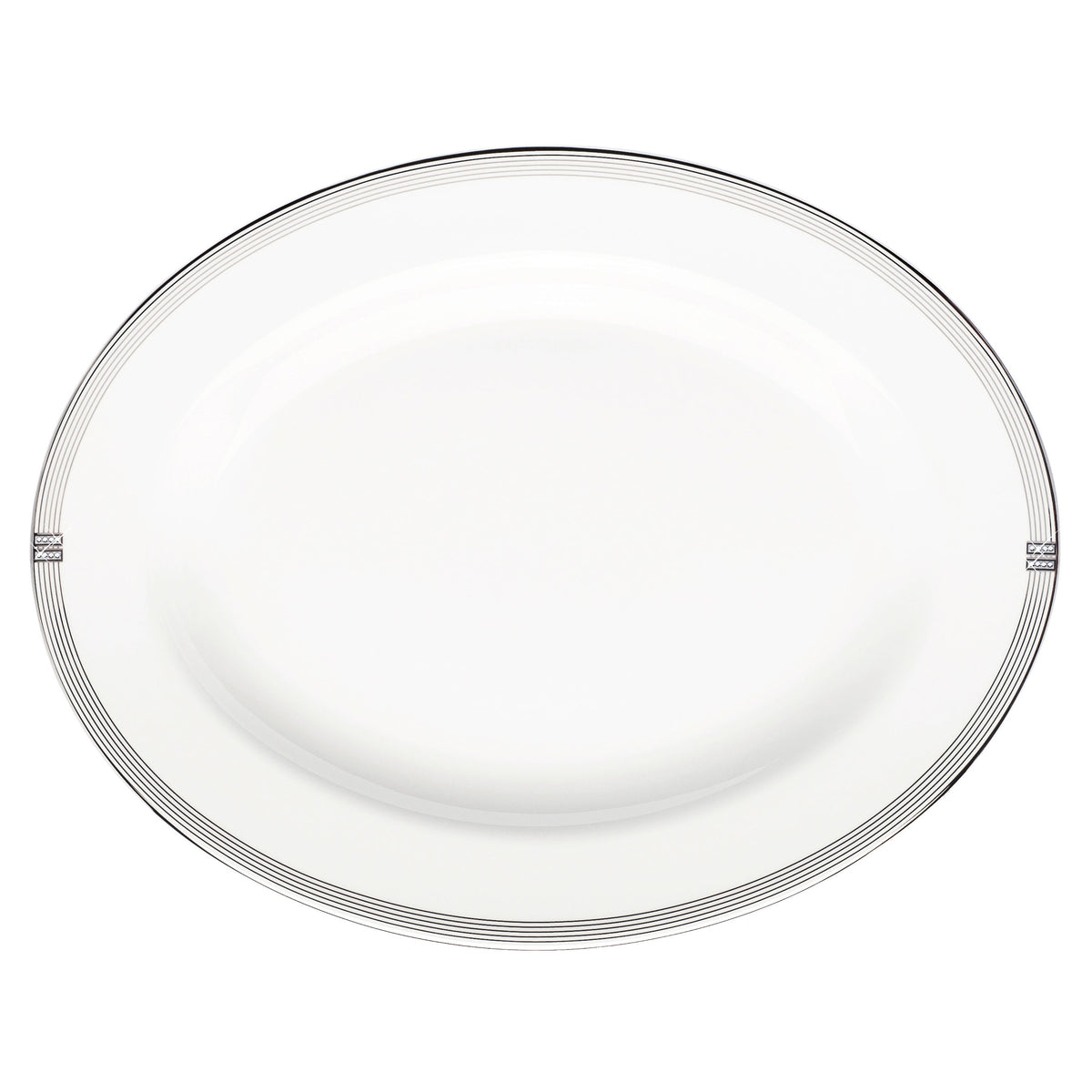 Prouna Regency Platinum 14&quot; Oval Platter White Background Photo