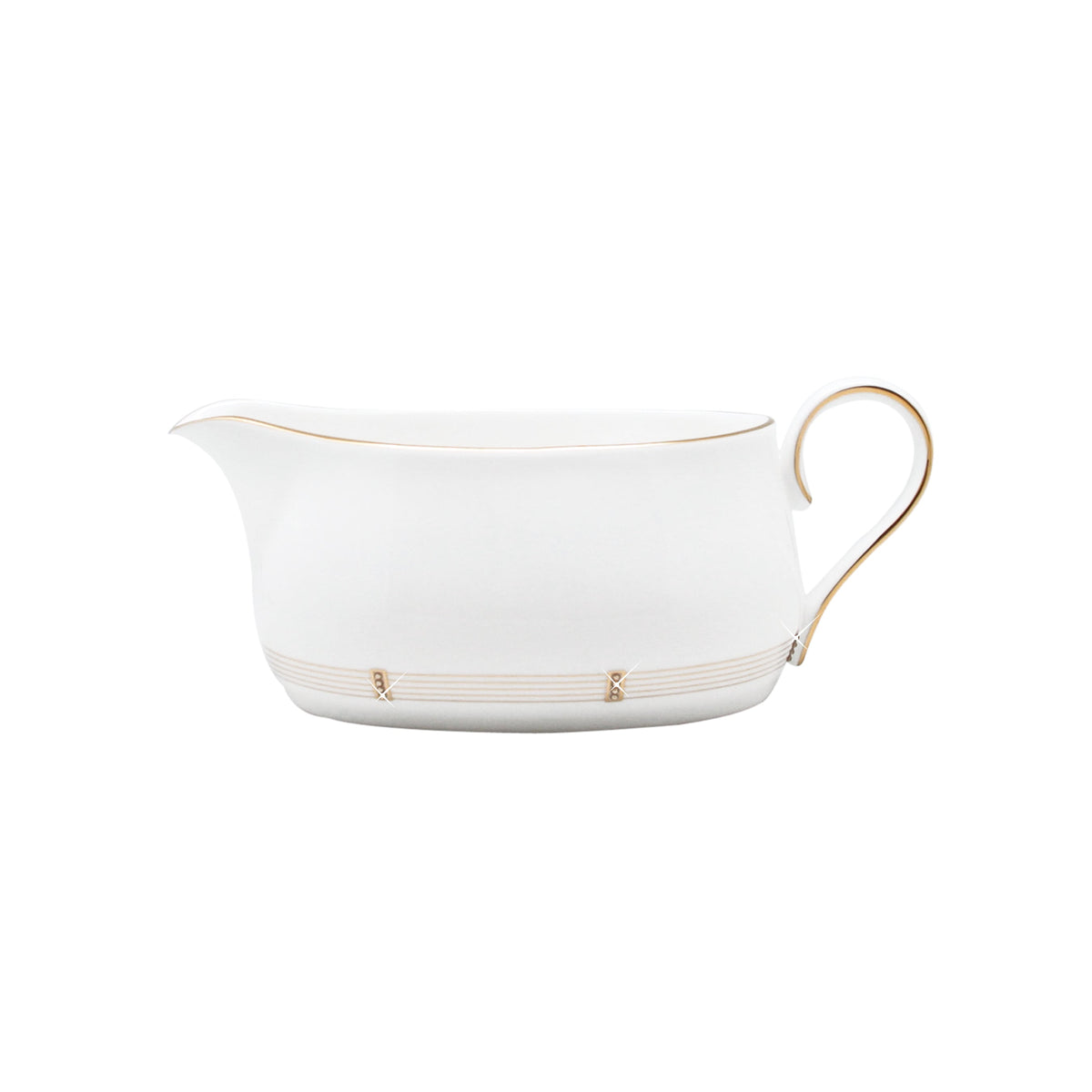 Prouna Regency Gold Gravy Boat White Background Photo