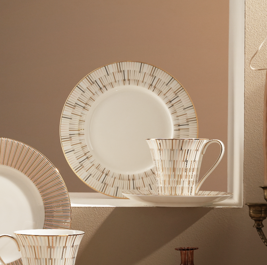 Prouna Luminous Tea Cup & Saucer Bowl White Background Photo