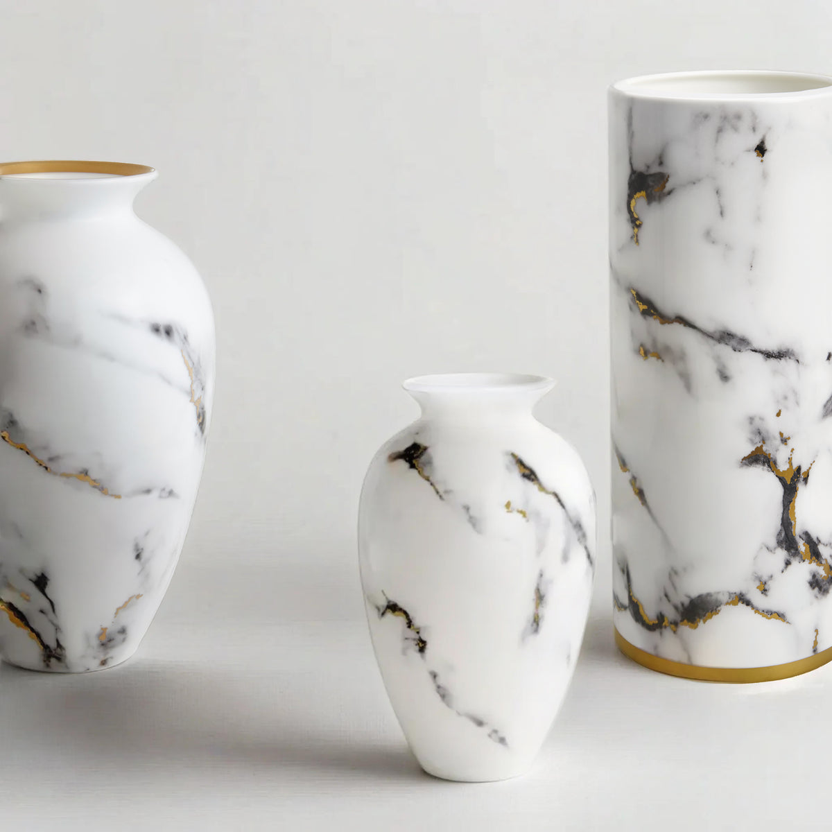 Prouna Marble Venice Fog Vases Studio Photo