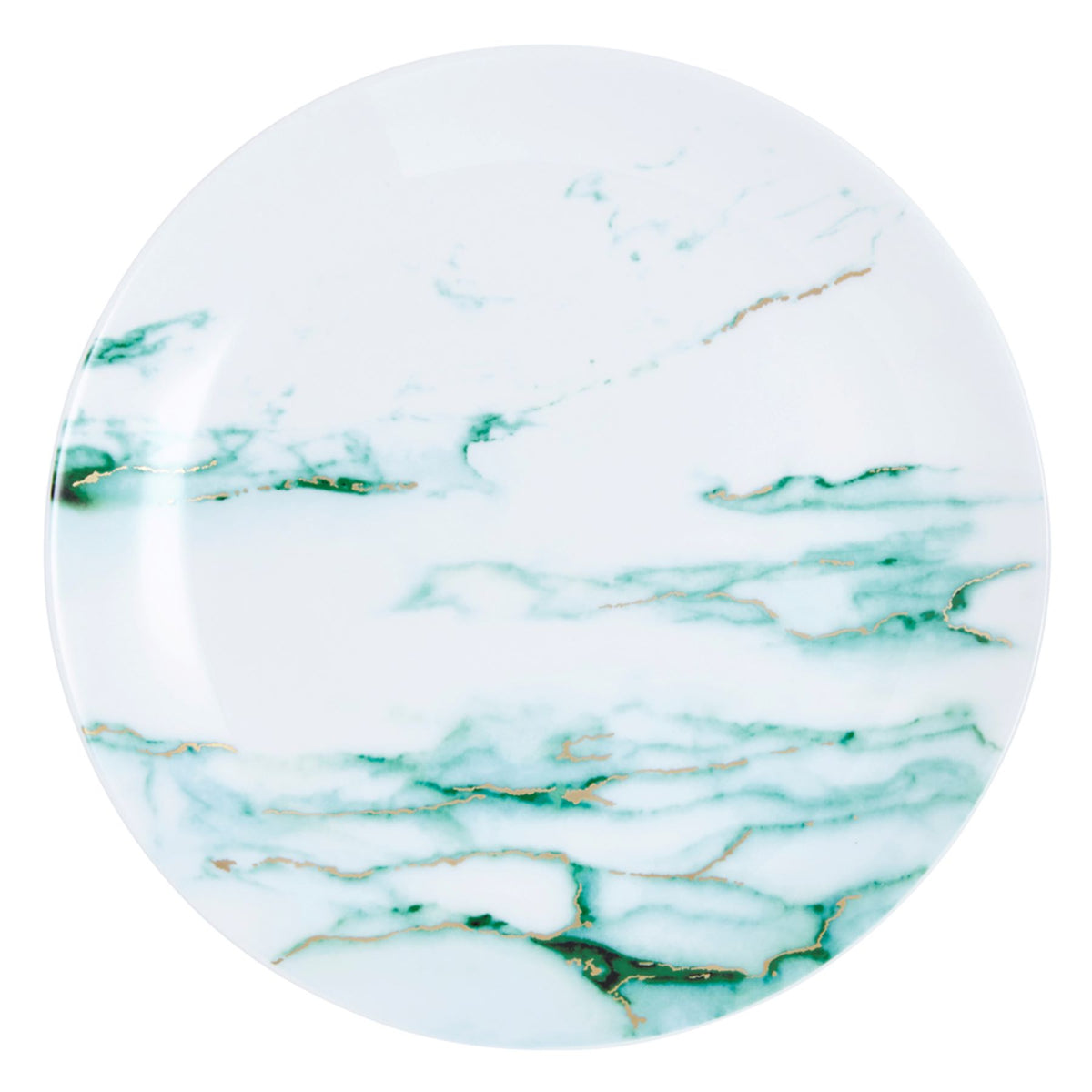 Marble Verde Salad/Dessert Plate White Background Photo