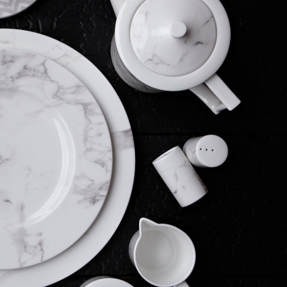 Prouna Villa Bianca Salt & Pepper Shaker White Background Photo