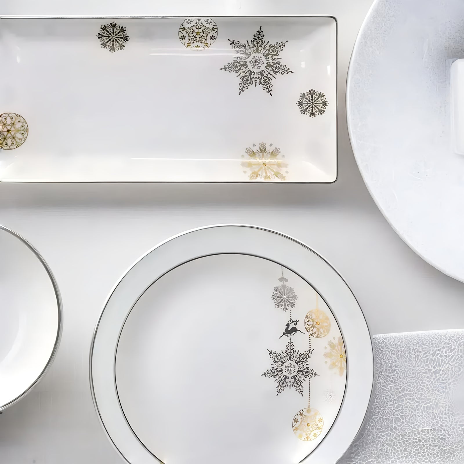 Prouna Winter Crystal 13" Sandwich/ Cake Tray White Background Photo