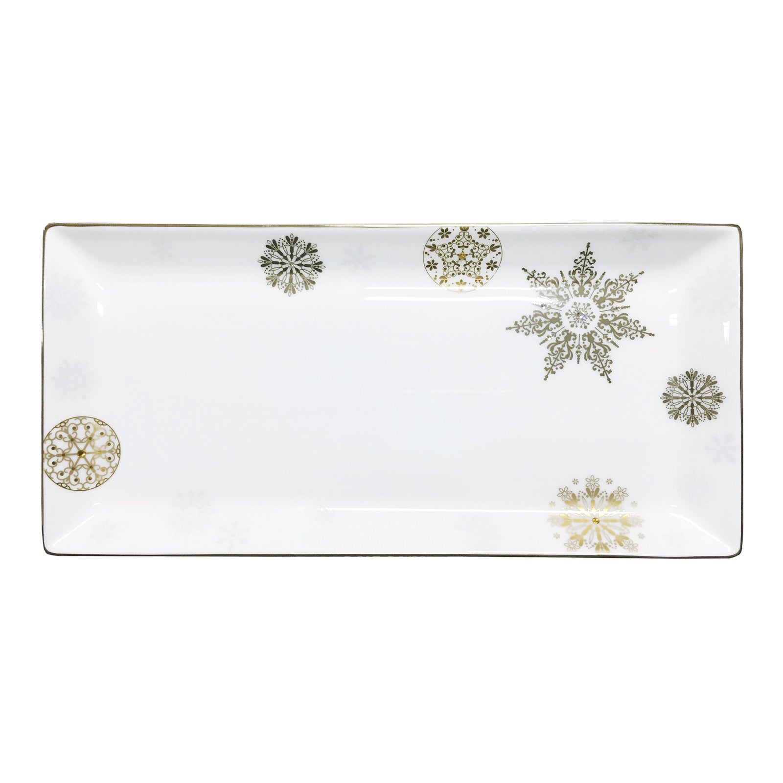 Prouna Winter Crystal 13" Sandwich/ Cake Tray White Background Photo