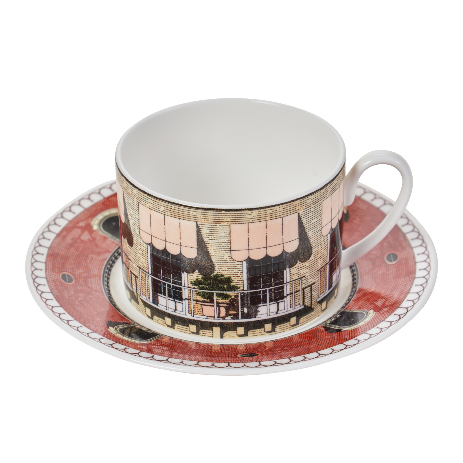 Hôtel Fantôme Tea Cup and Saucer no background image