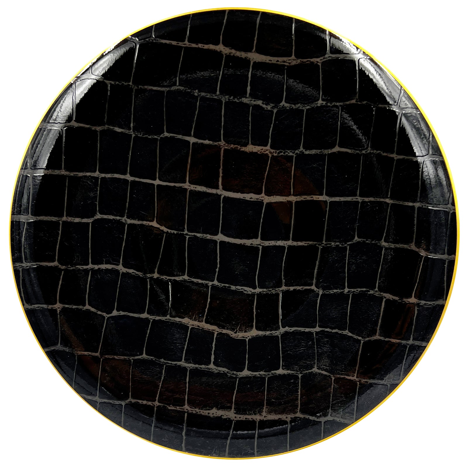 Prouna Alligator Onyx Charger Plate White Background Photo