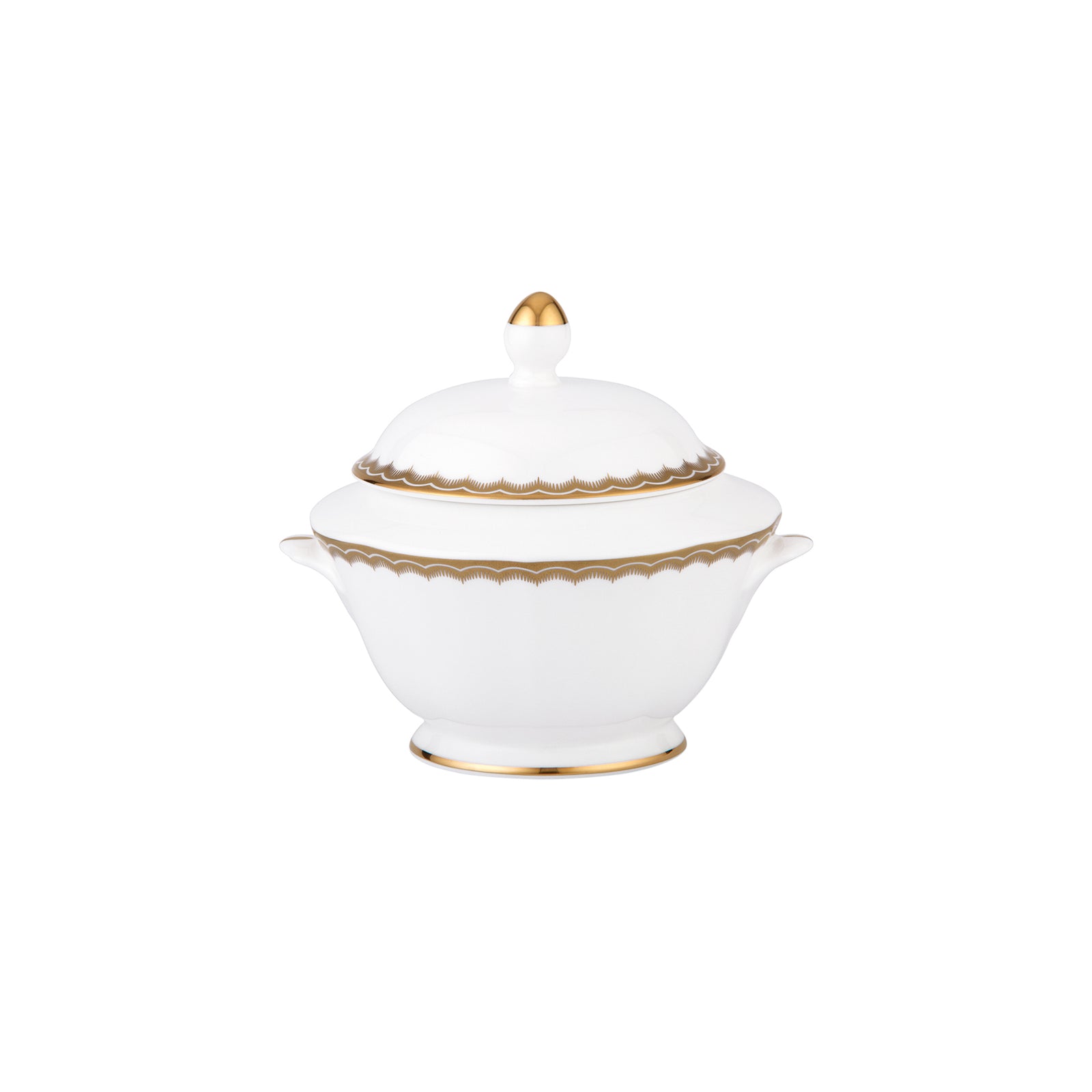 Prouna Antique Gold Sugar Bowl White Background Photo