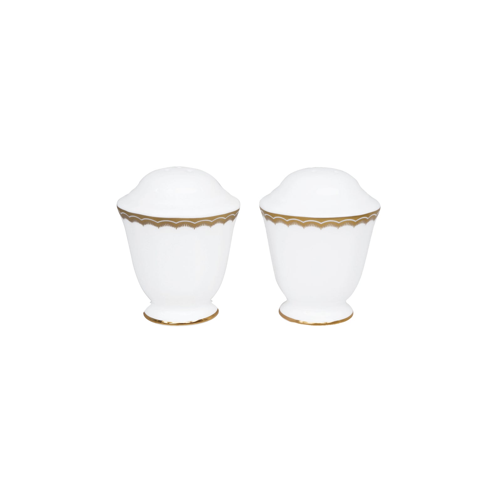 Prouna Antique Gold Salt & Pepper Shaker White Background Photo