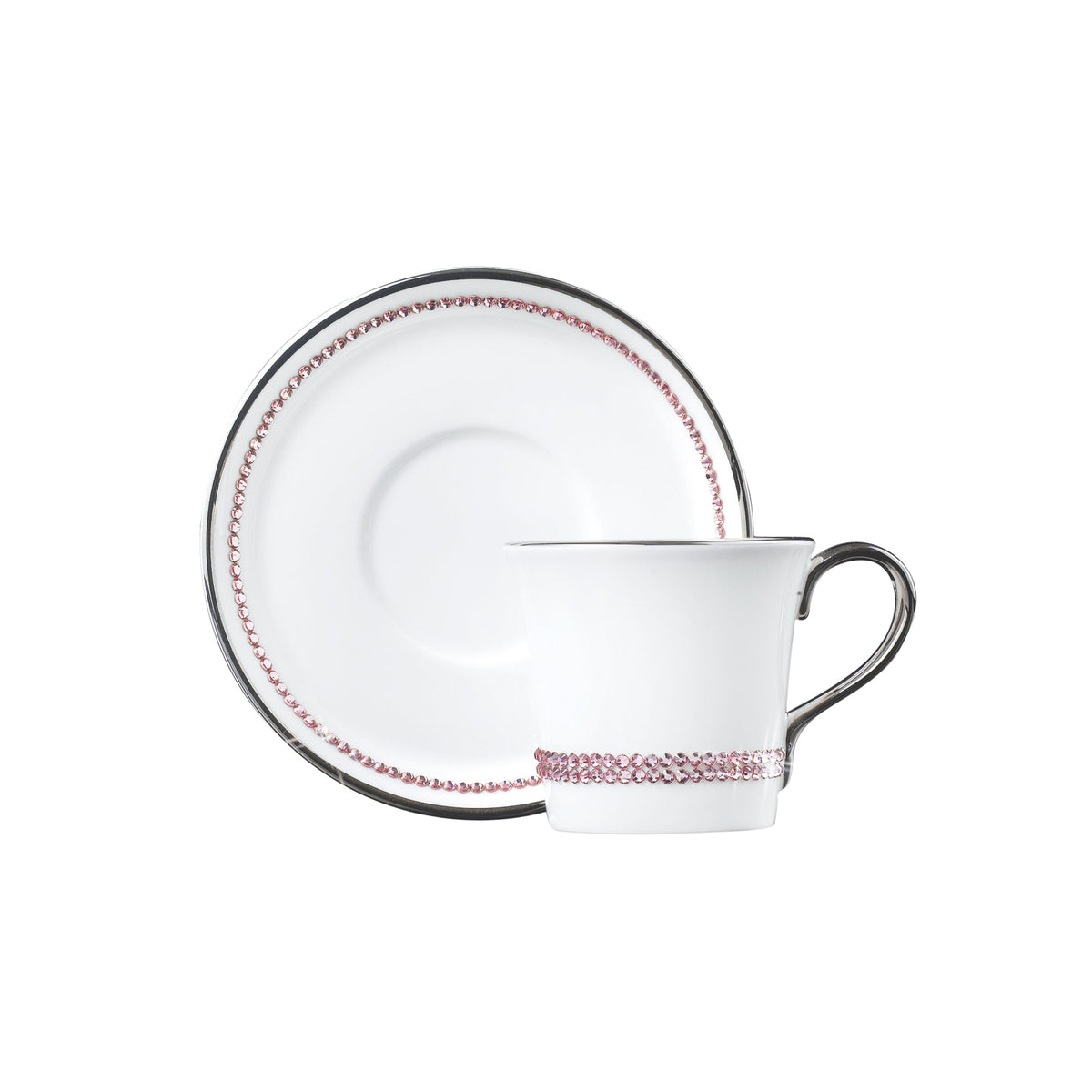 Prouna Chain Rose Espresso Cup &amp; Saucer White Background Photo