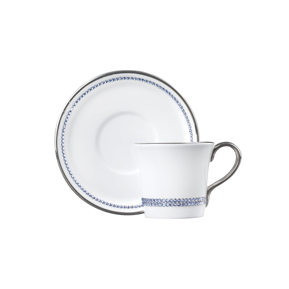 Prouna Chain Sapphire Espresso Cup &amp; Saucer White Background Photo