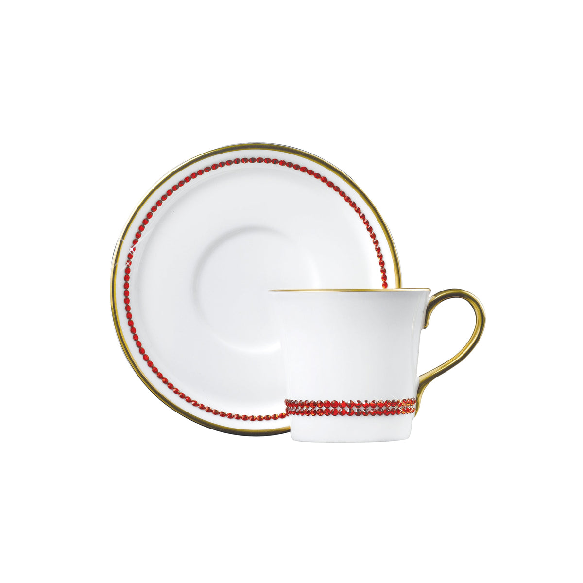 Prouna Chain Hyacinth Espresso Cup &amp; Saucer White Background Photo