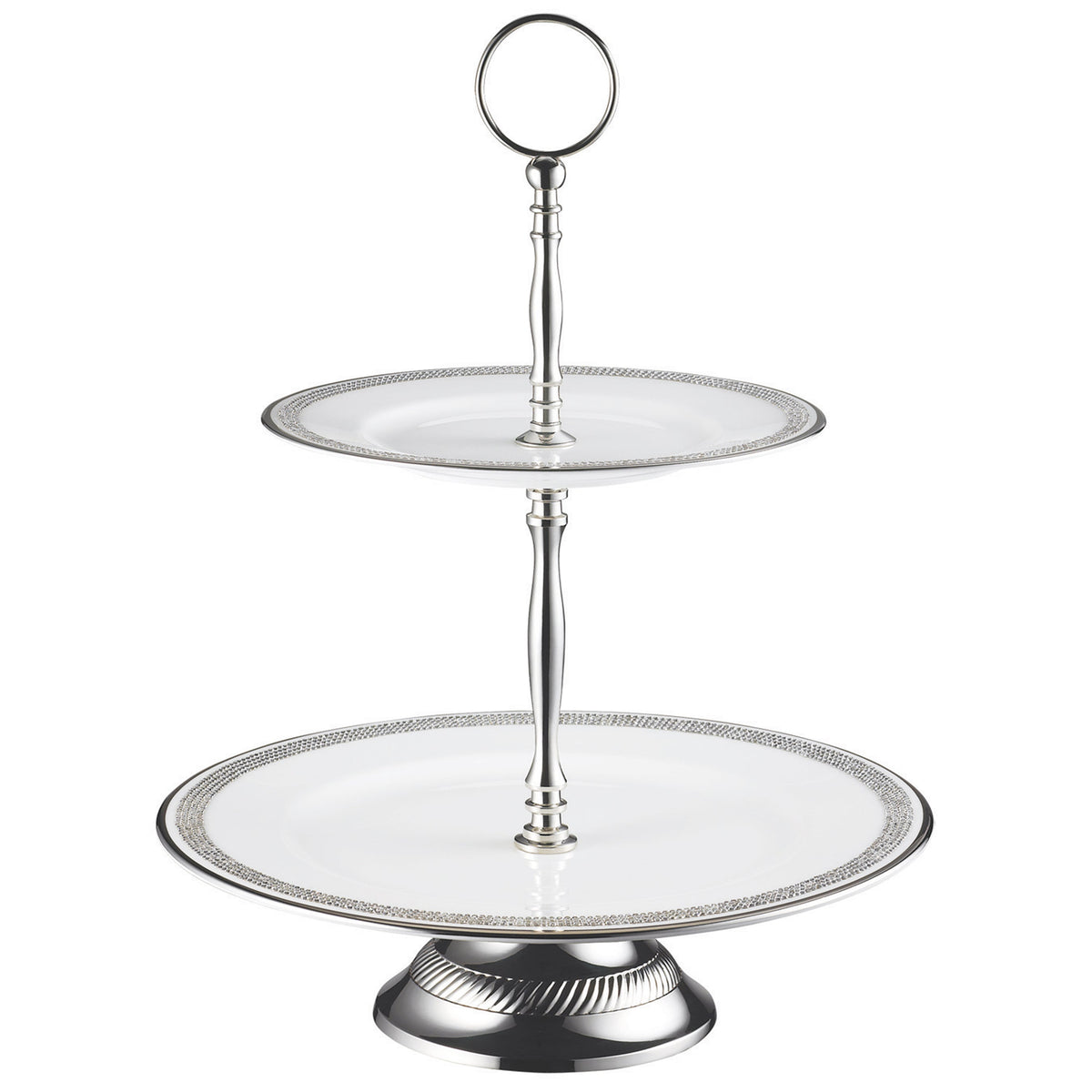 Prouna Chain 2-Tier Cake Stand White Background Photo