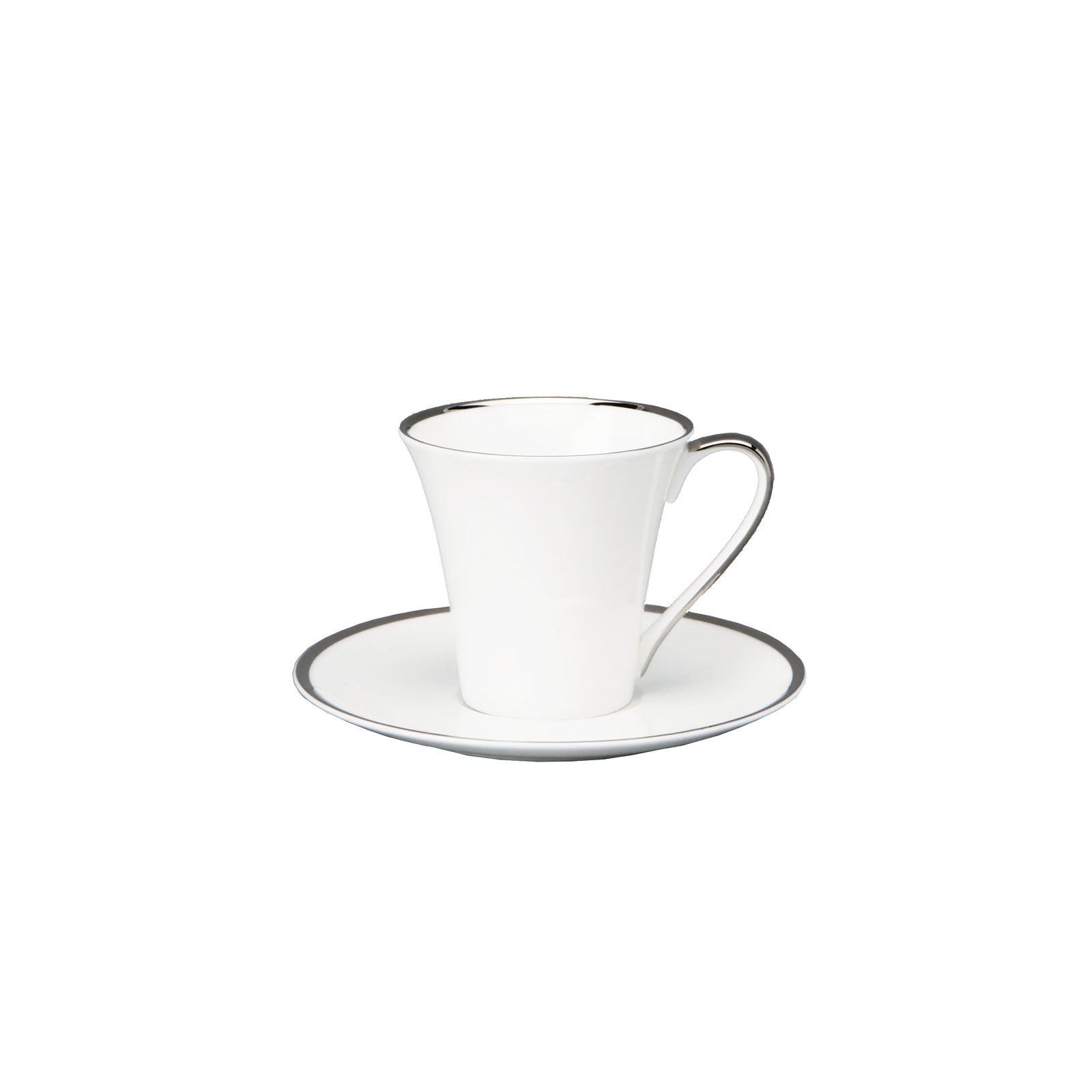 Prouna Comet Platinum Espresso Cup & Saucer White Background Photo