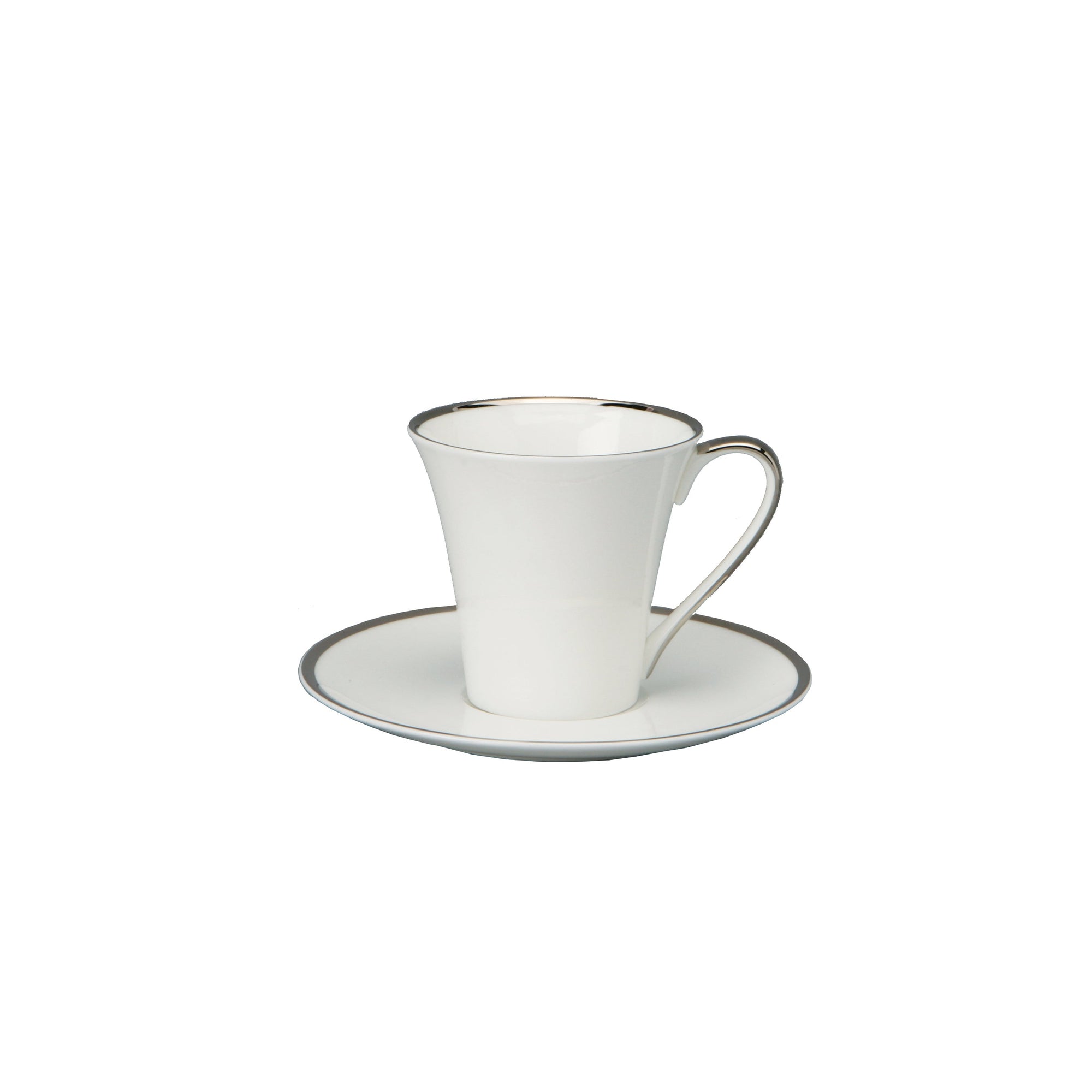 Prouna Comet Platinum Espresso Cup & Saucer White Background Photo