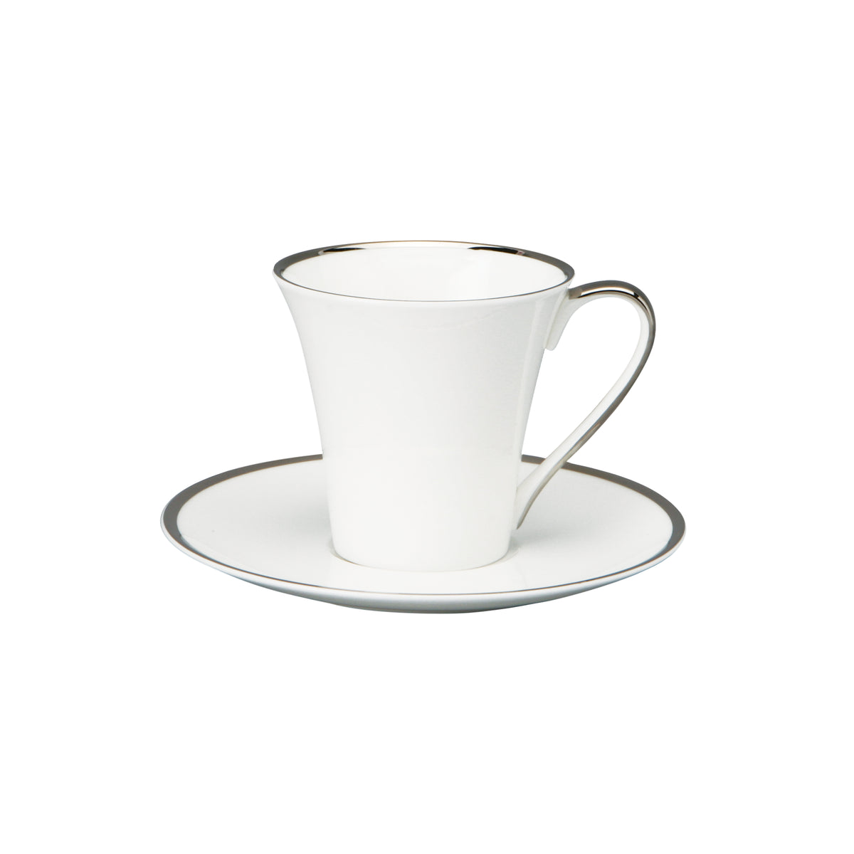 Prouna Comet Platinum Cup &amp; Saucer White Background Photo