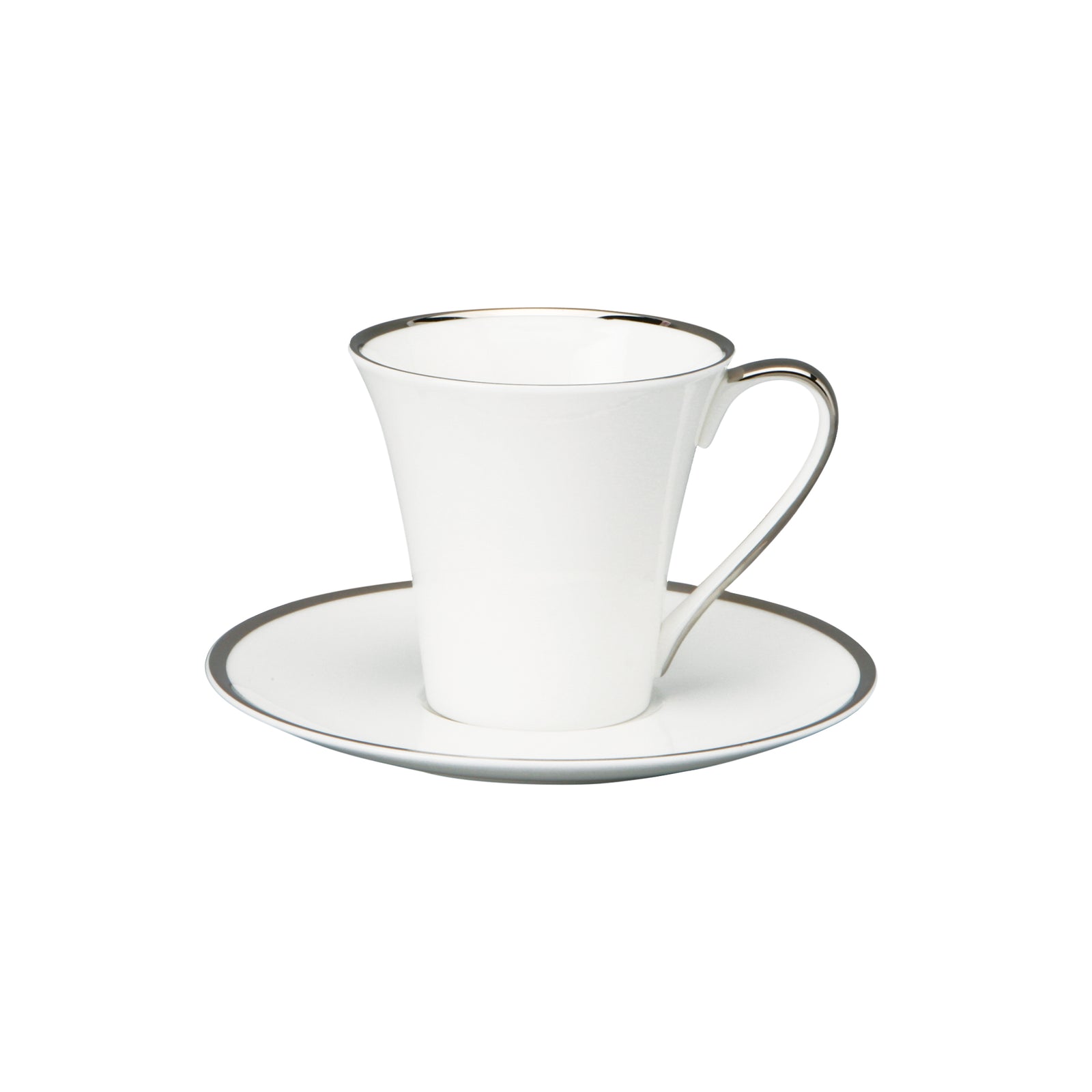 Prouna Comet Platinum Cup & Saucer White Background Photo