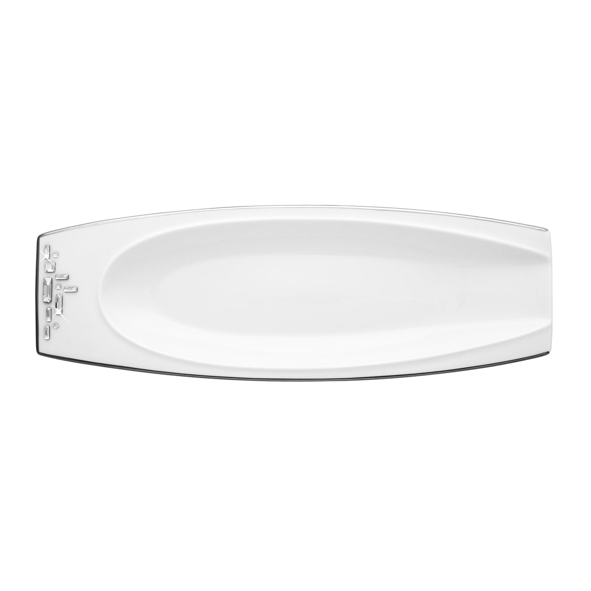 Prouna Diana Black / Platinum Sandwich Platter (Medium) White Background Photo
