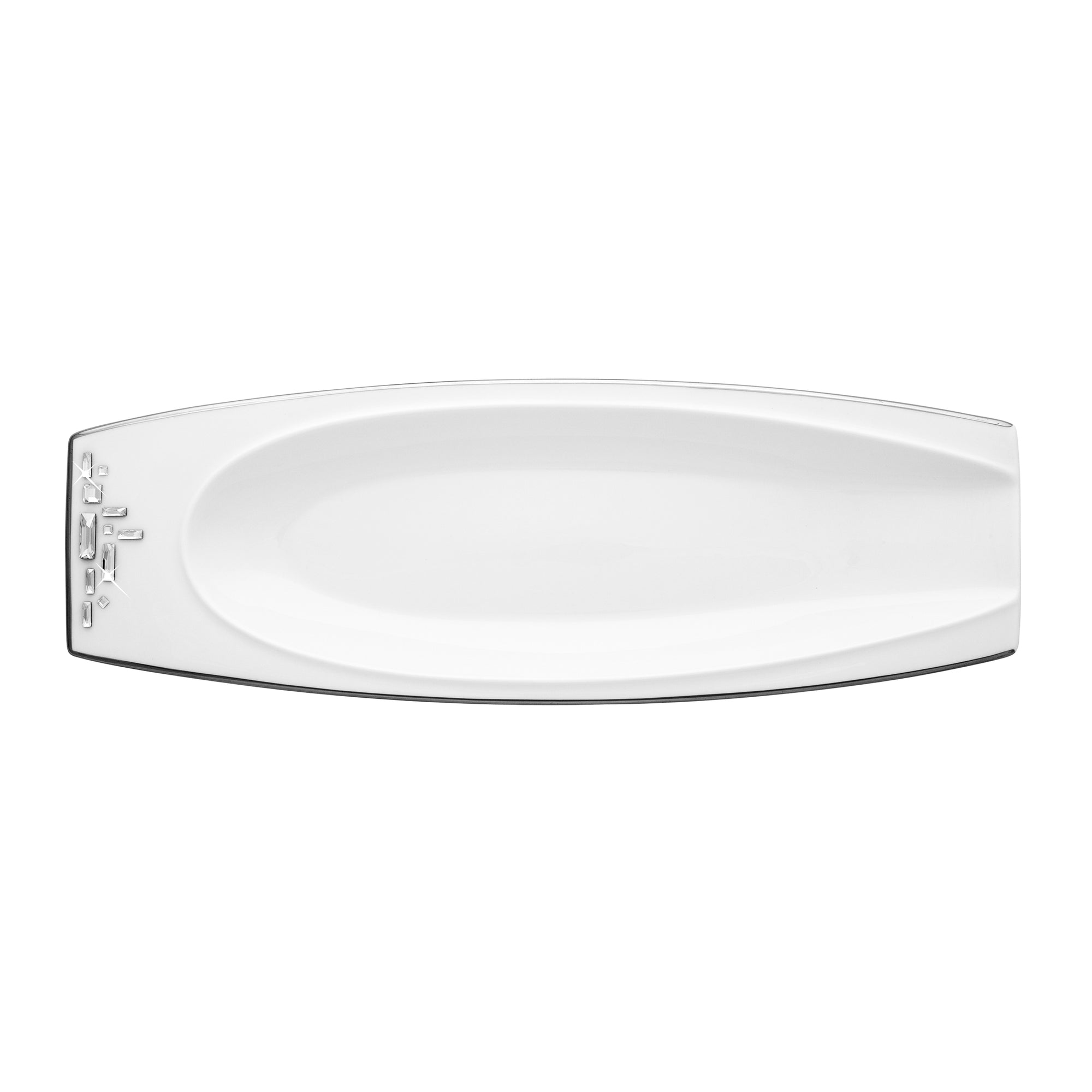 Prouna Diana Black / Platinum Sandwich Platter (Medium) White Background Photo