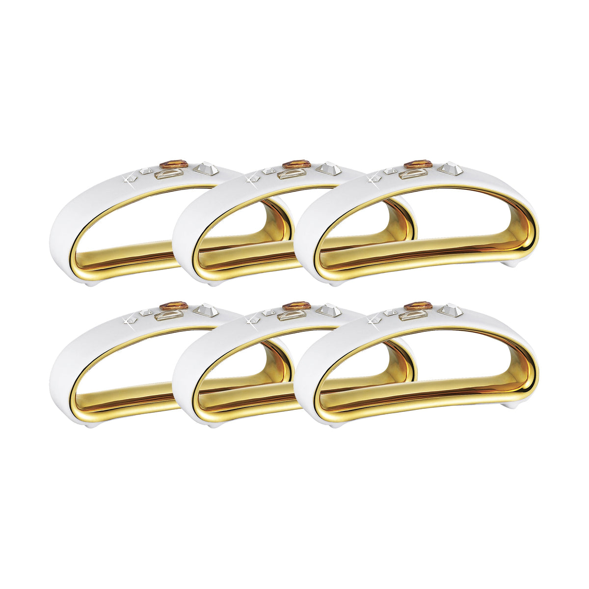 Prouna Diana Gold Set of 6 Napkin Rings White Background Photo