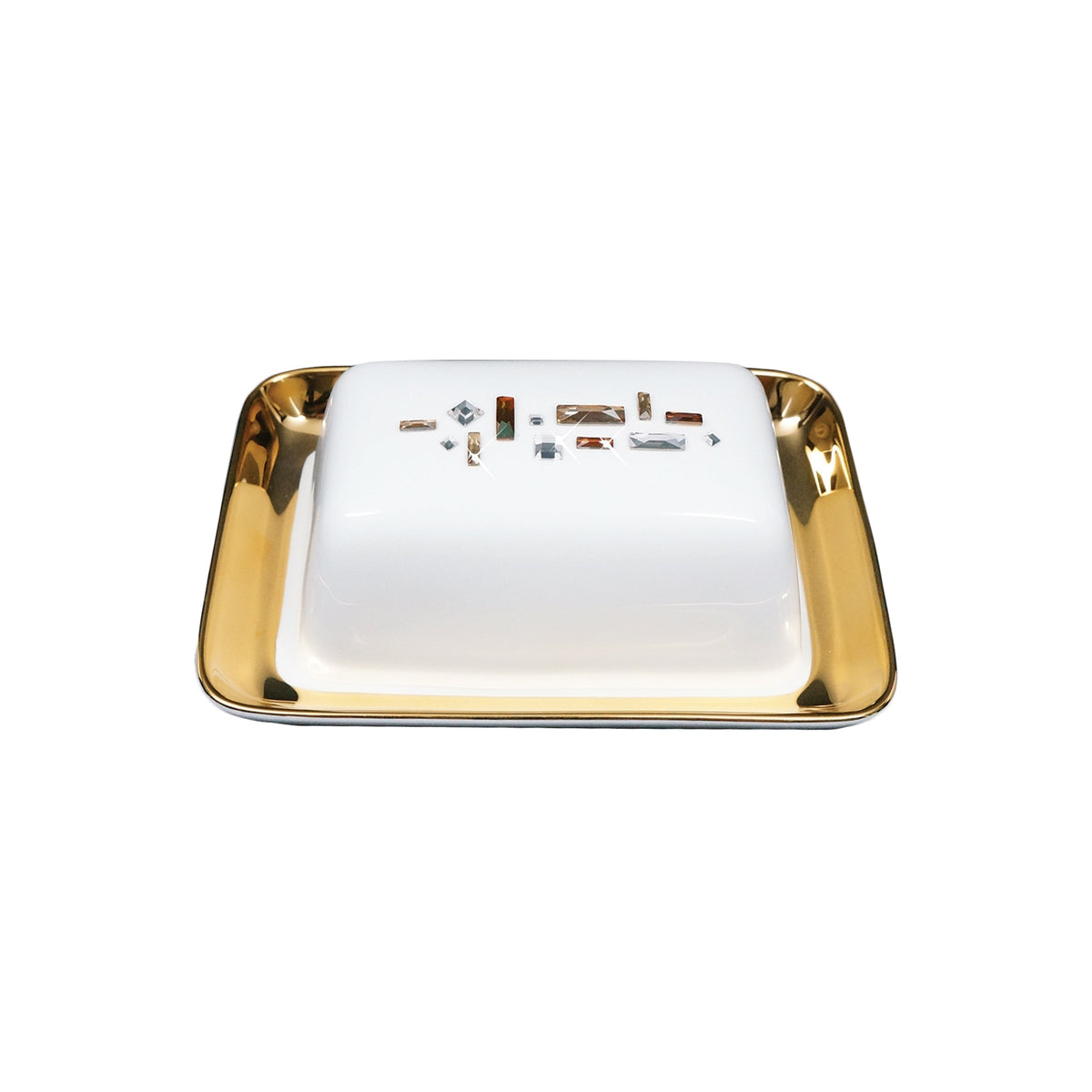 Prouna Diana Gold Butter Dish White Background Photo