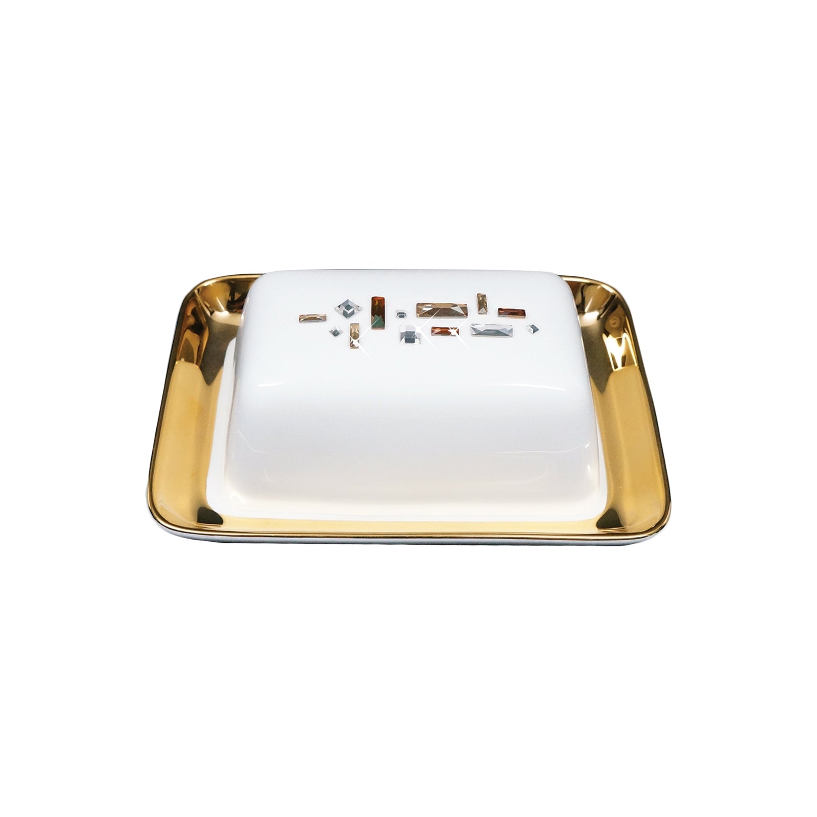 Prouna Diana Gold Butter Dish White Background Photo