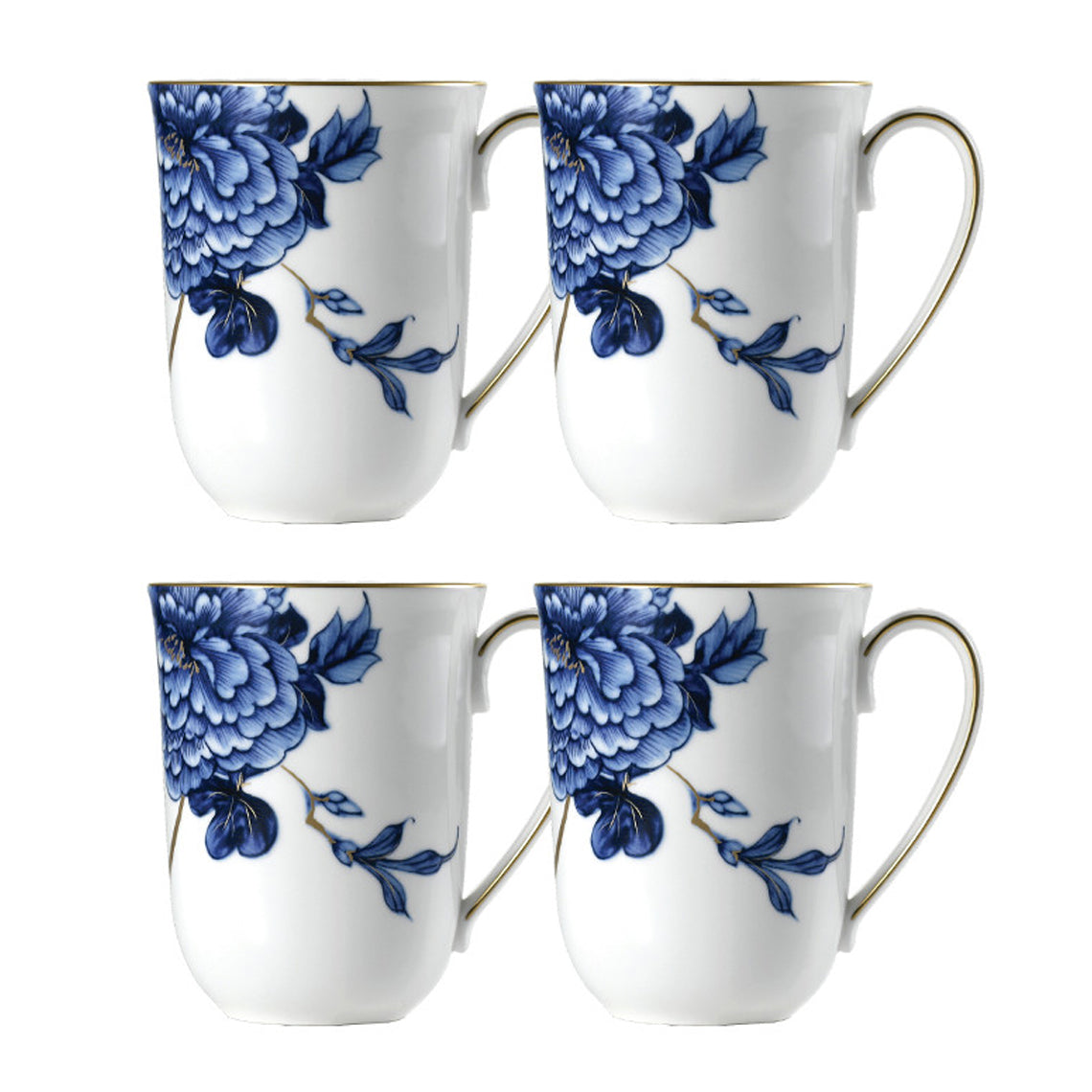 Emperor Flower Mug Set of 4 White Background Photo