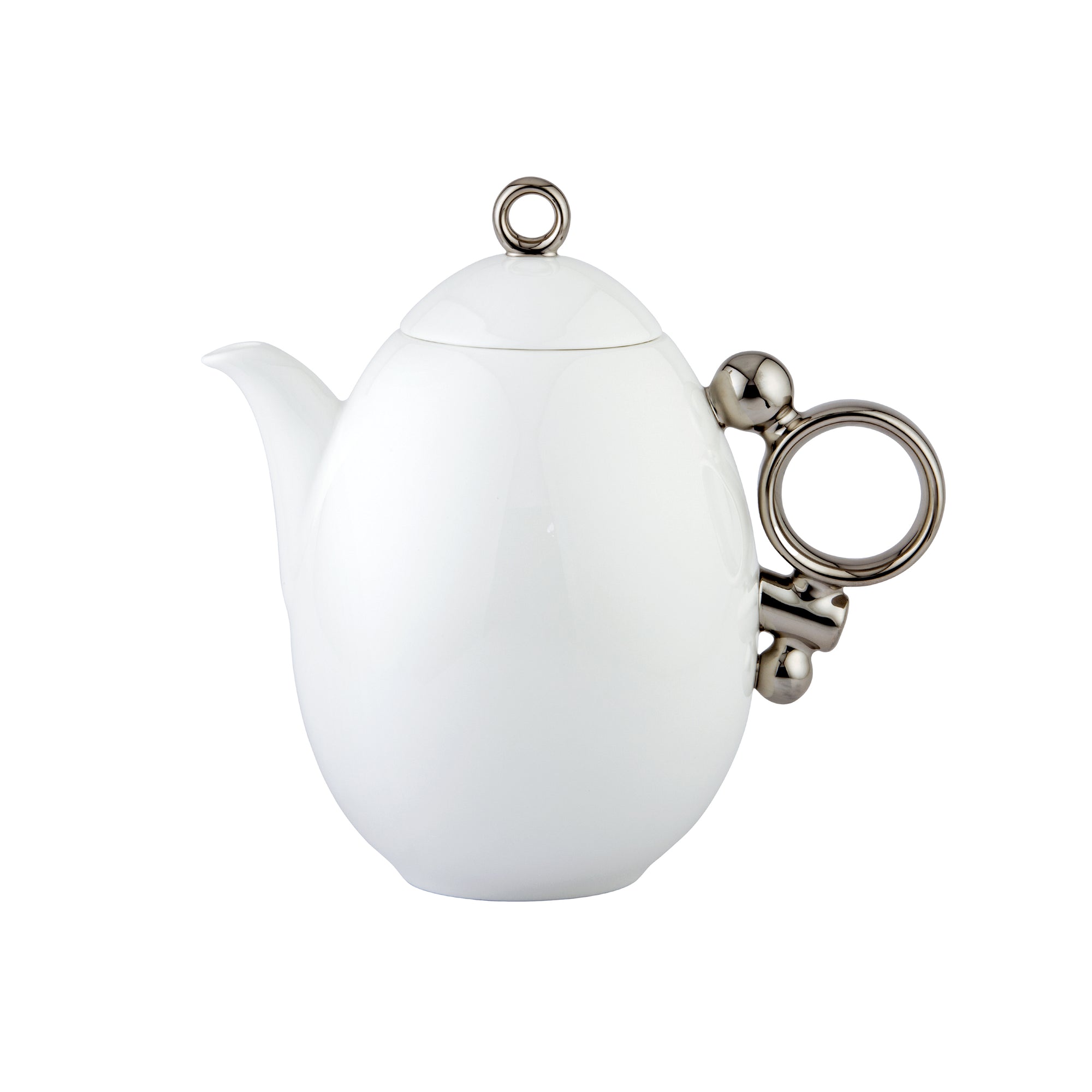 Prouna Geometrica Teapot with Gold Rim White Background Photo