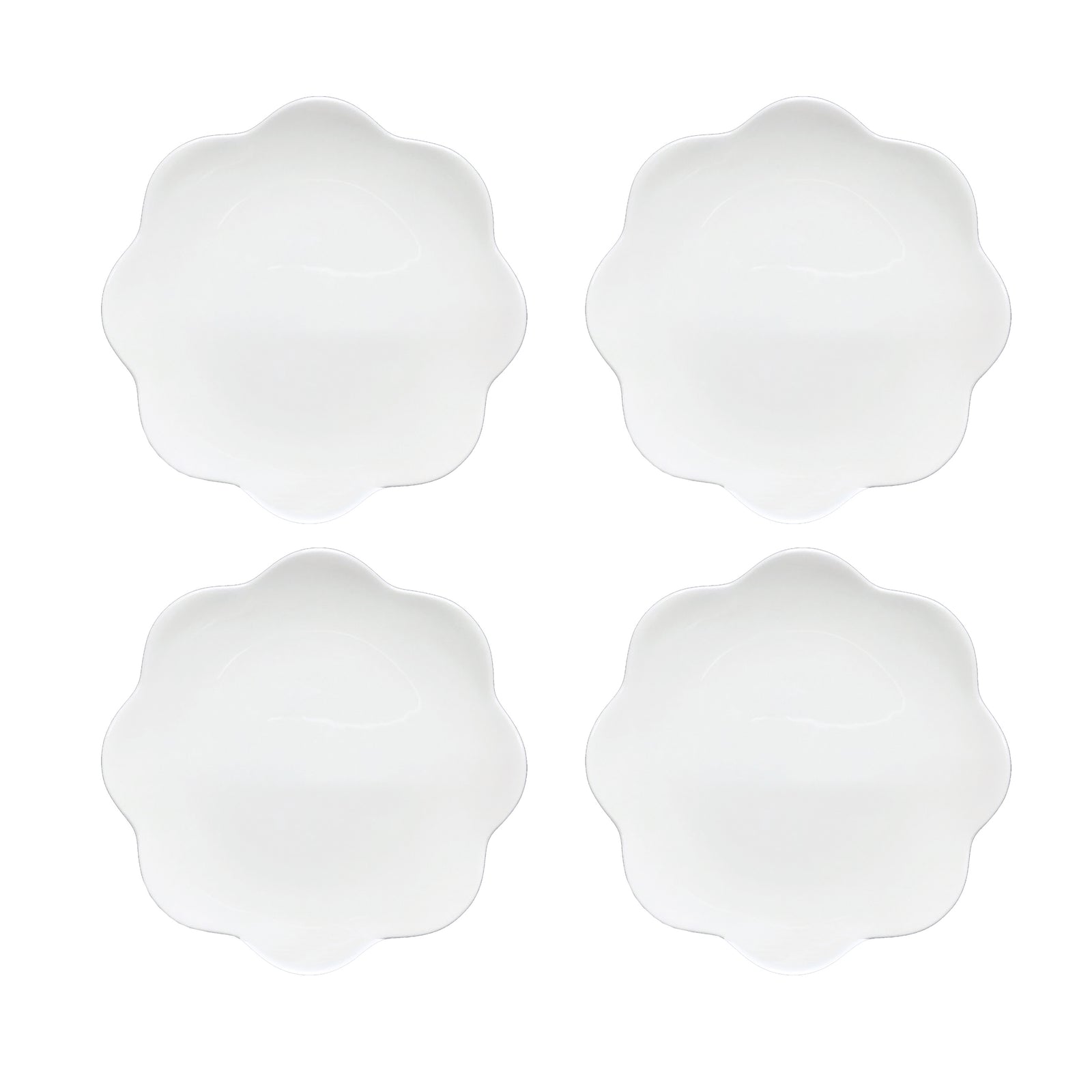 Prouna Geometrica Set of 4 Canapé Plates in White White Background Photo