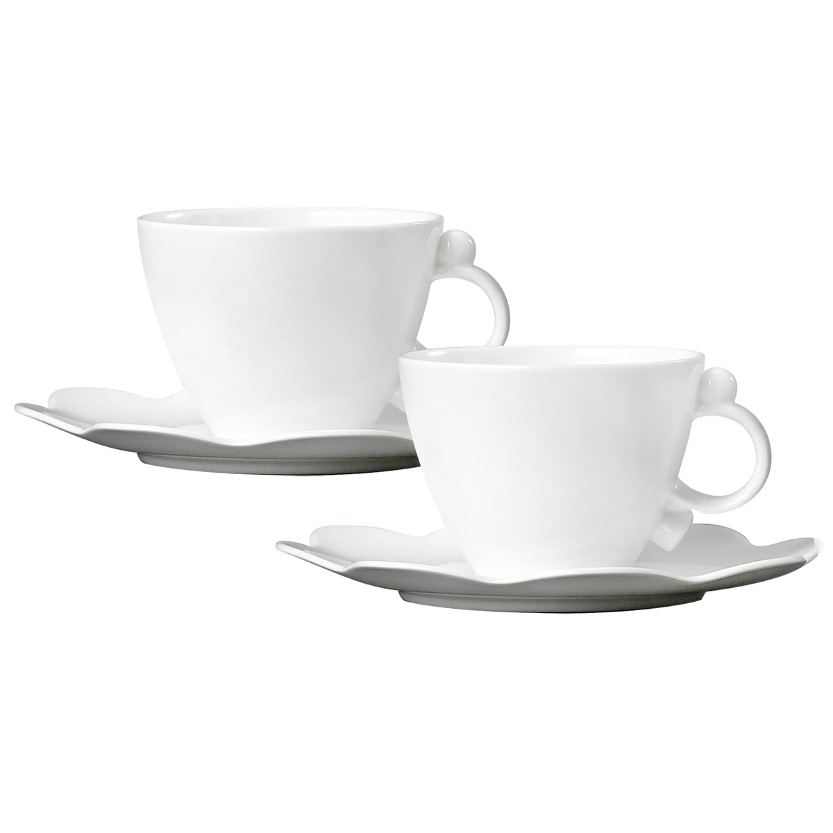 Prouna Cup &amp; Saucer in White Set of 2 White Background Photo