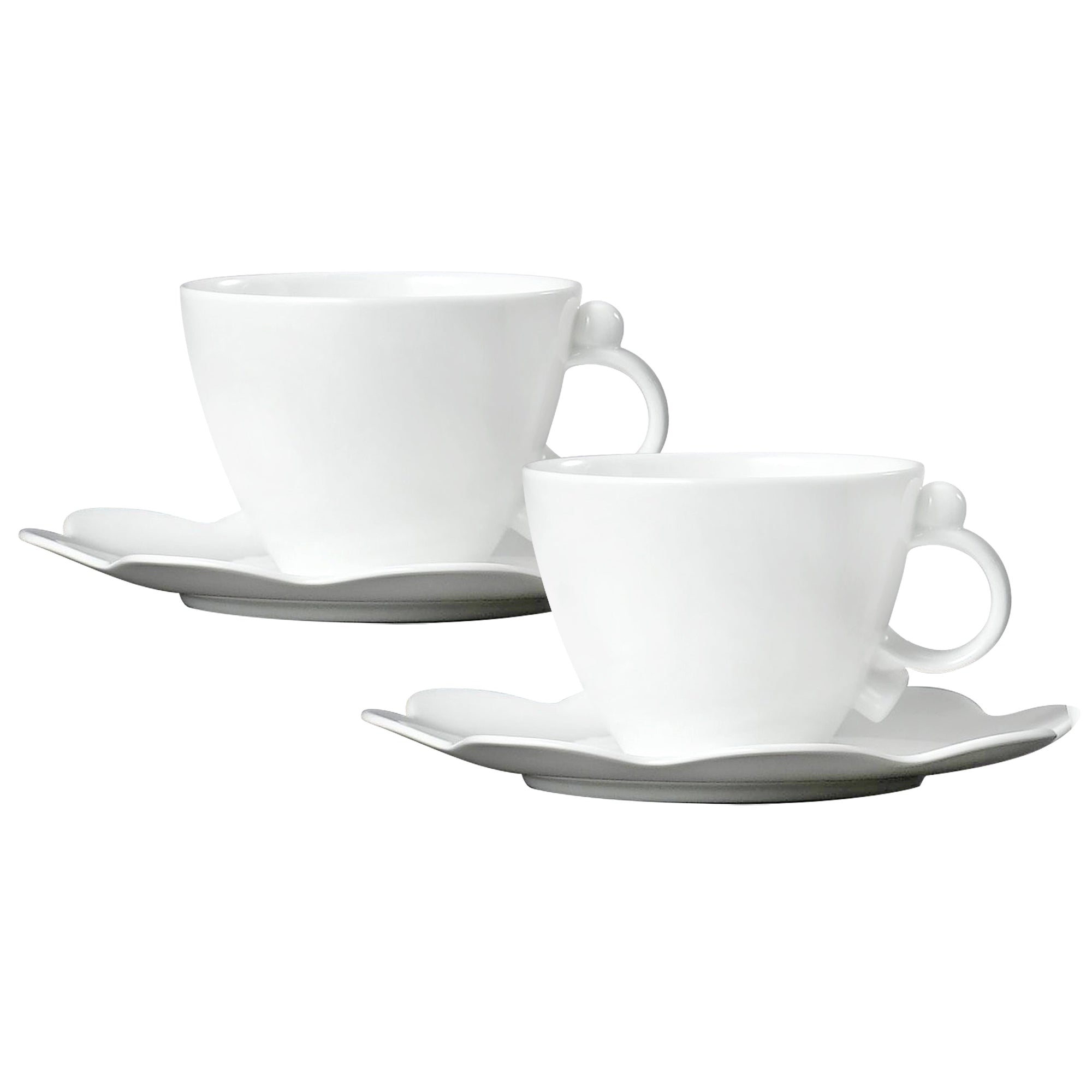 Prouna Cup & Saucer in White Set of 2 White Background Photo