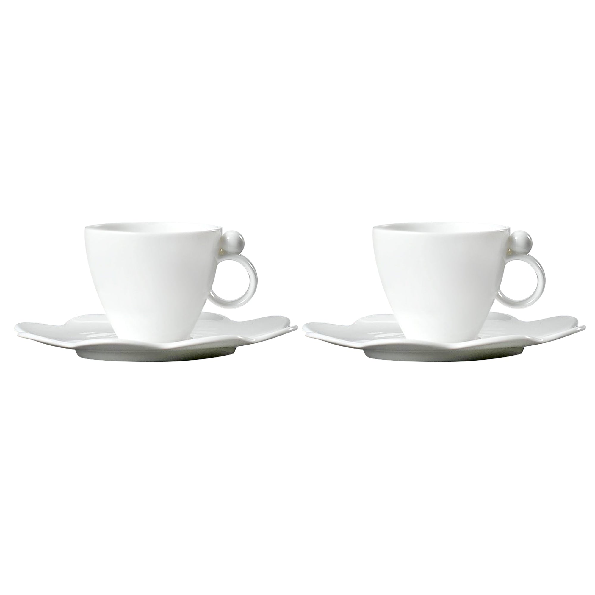Prouna Geometrica Espresso Cup & Saucer in White Set of 2 White Background Photo