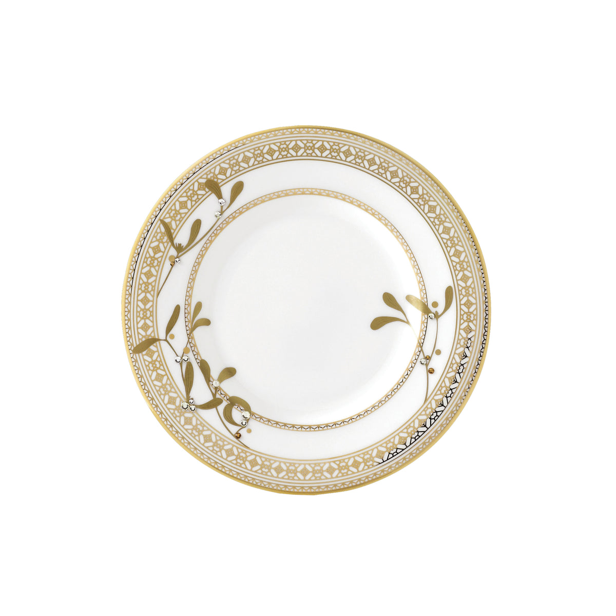 Prouna Golden Leaves Bread &amp; Butter Plate White Background Photo