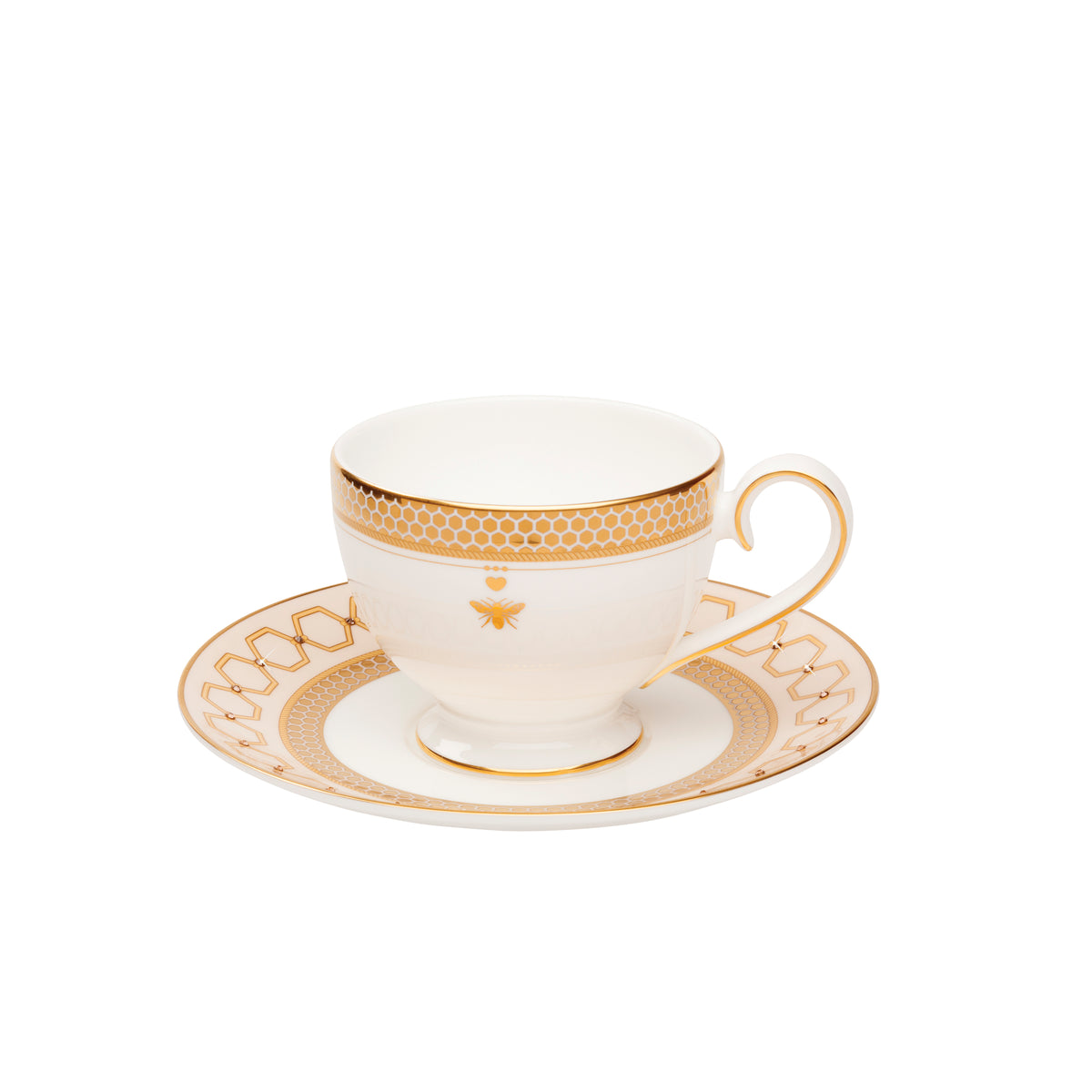 Prouna Honeydew Tea Cup &amp; Saucer White Background Photo