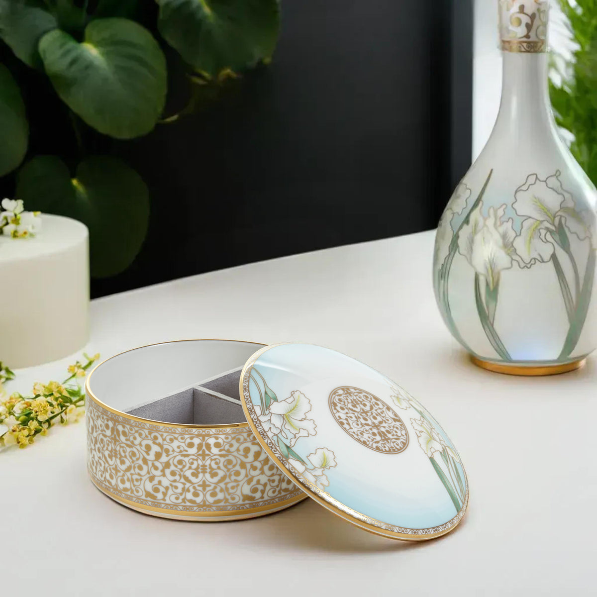 Prouna Iris Jewelry Box &amp; Bud Vase Lifestyle Photo