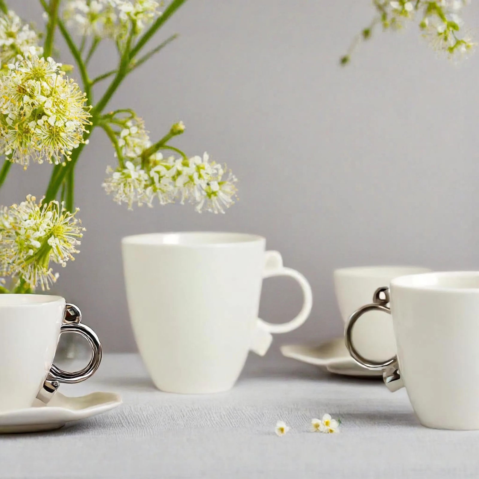 Prouna Geometrica Mug in White Set of 2 White Background Photo