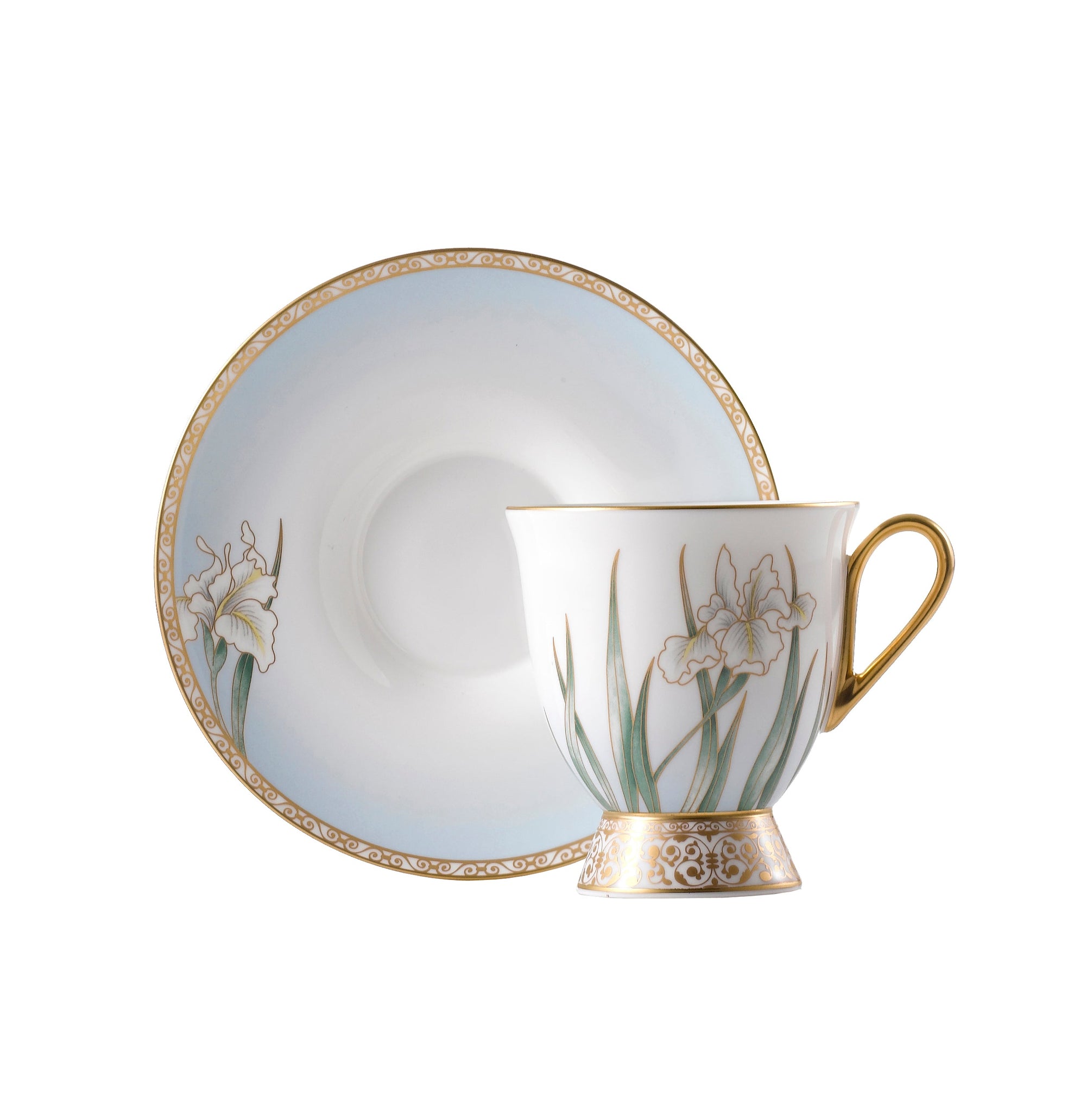 Prouna Iris Coffee Cup & Saucer White Background Photo