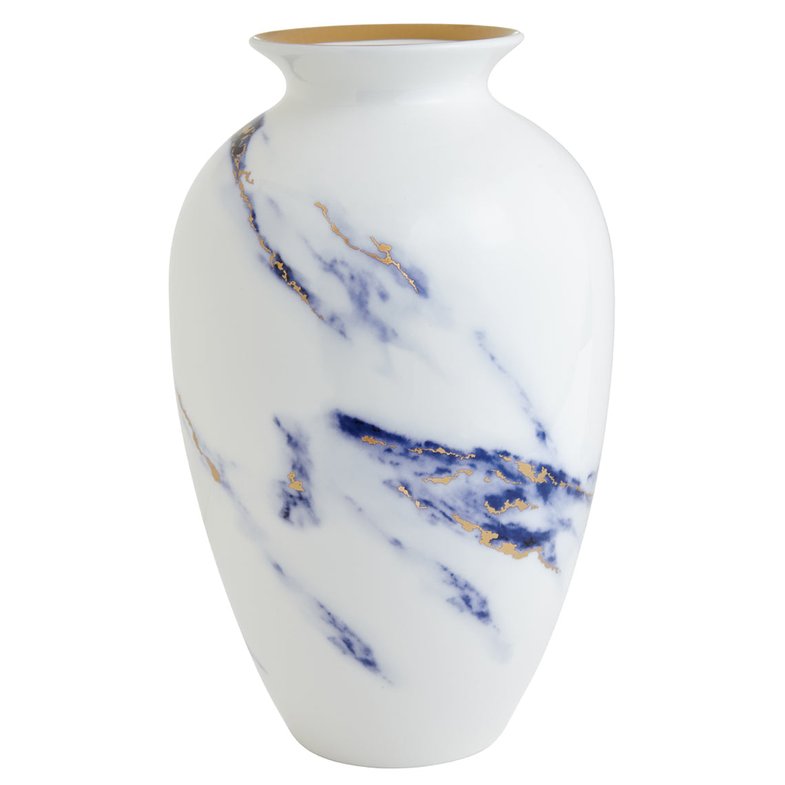 Prouna Marble Azure 12" Urn Vase White Background Photo