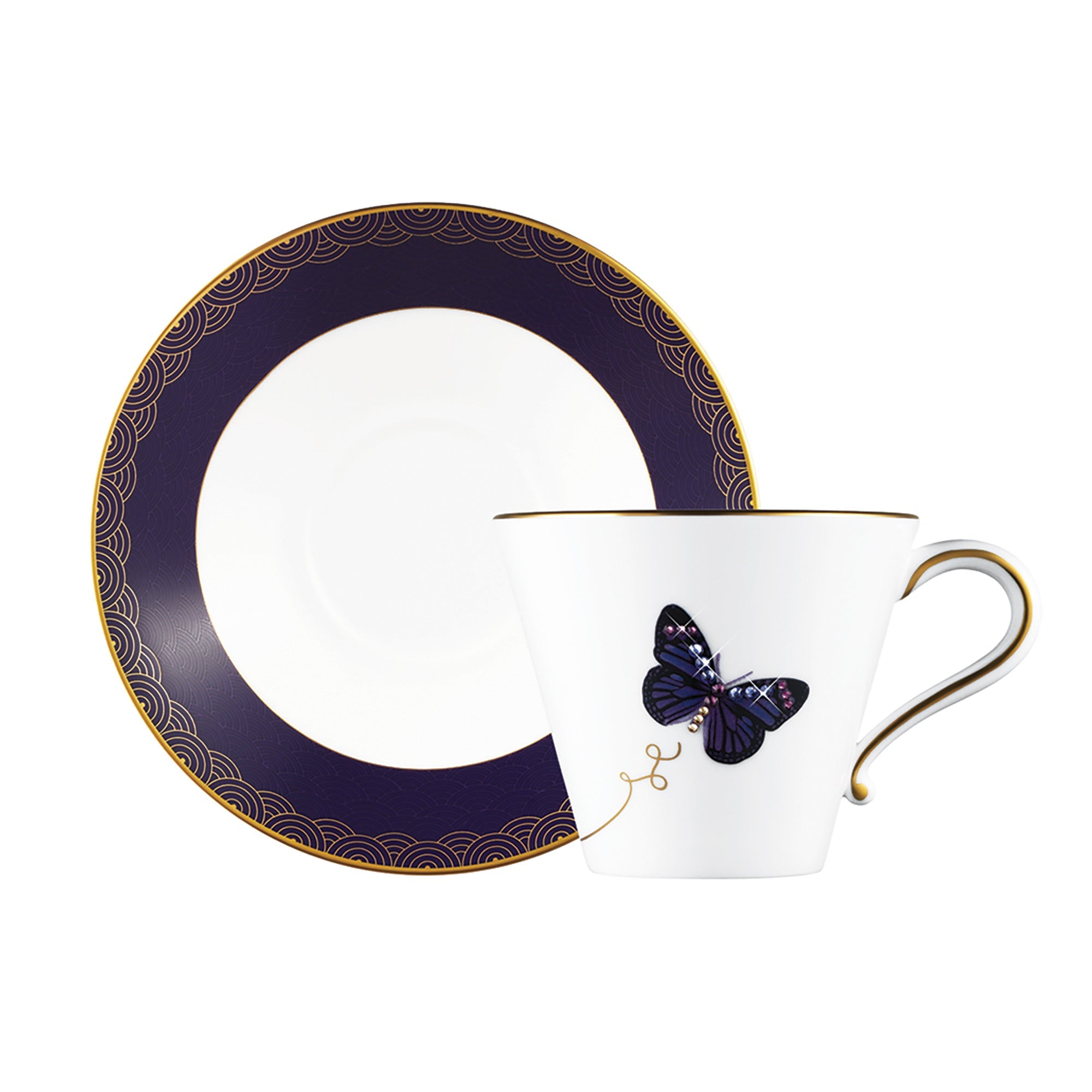 Prouna My Butterfly Teacup & Saucer White Background Photo