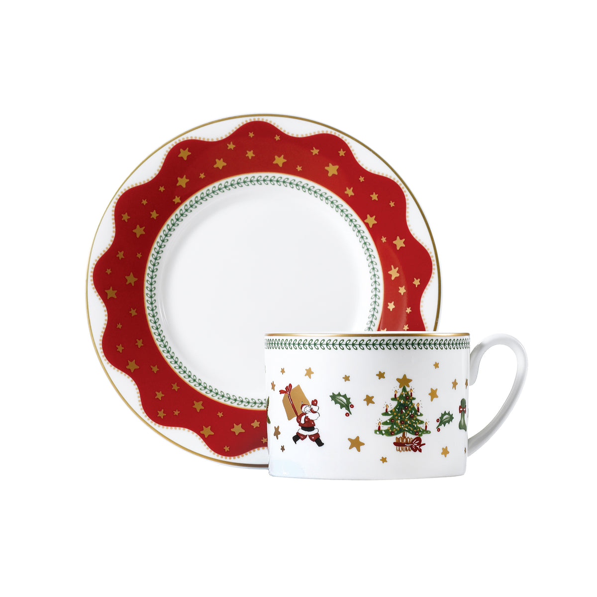 Prouna My Noel Tea Cup &amp; Saucer White Background Photo