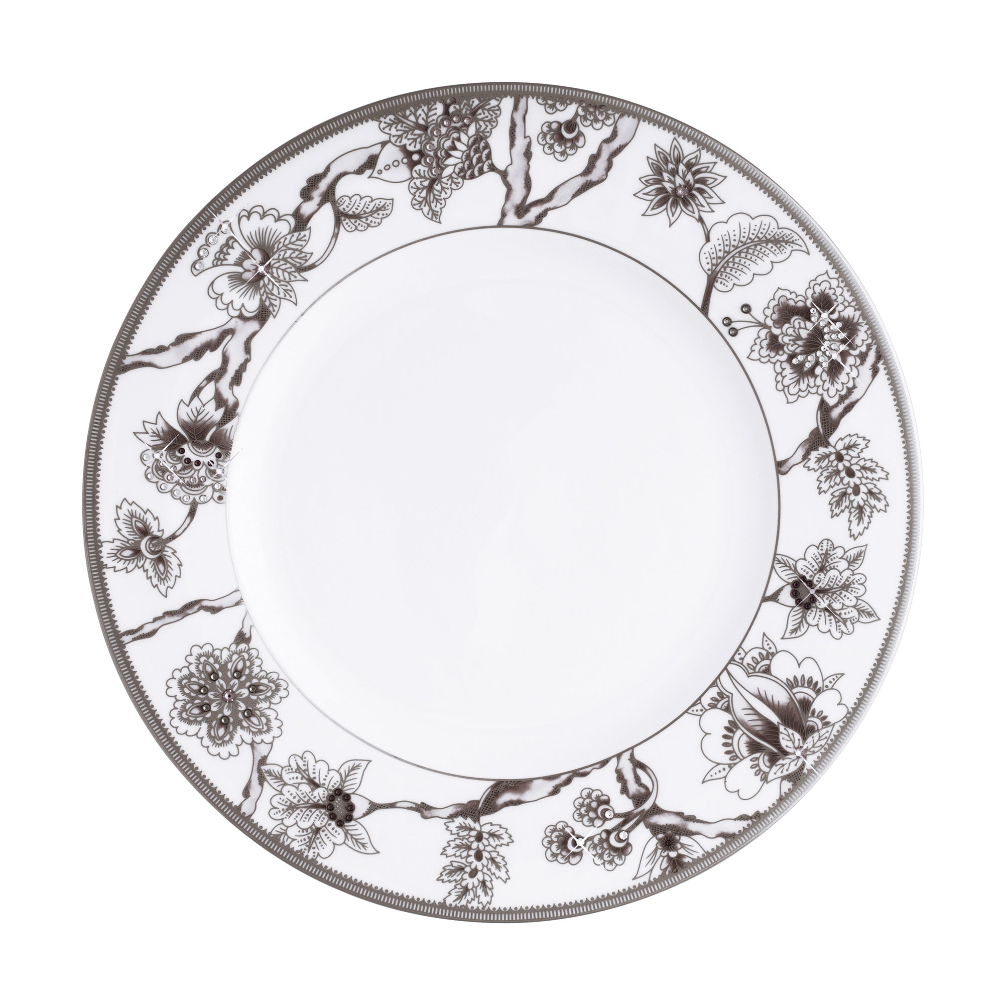 Prouna Pavo Silver Dinner Plate White Background Photo