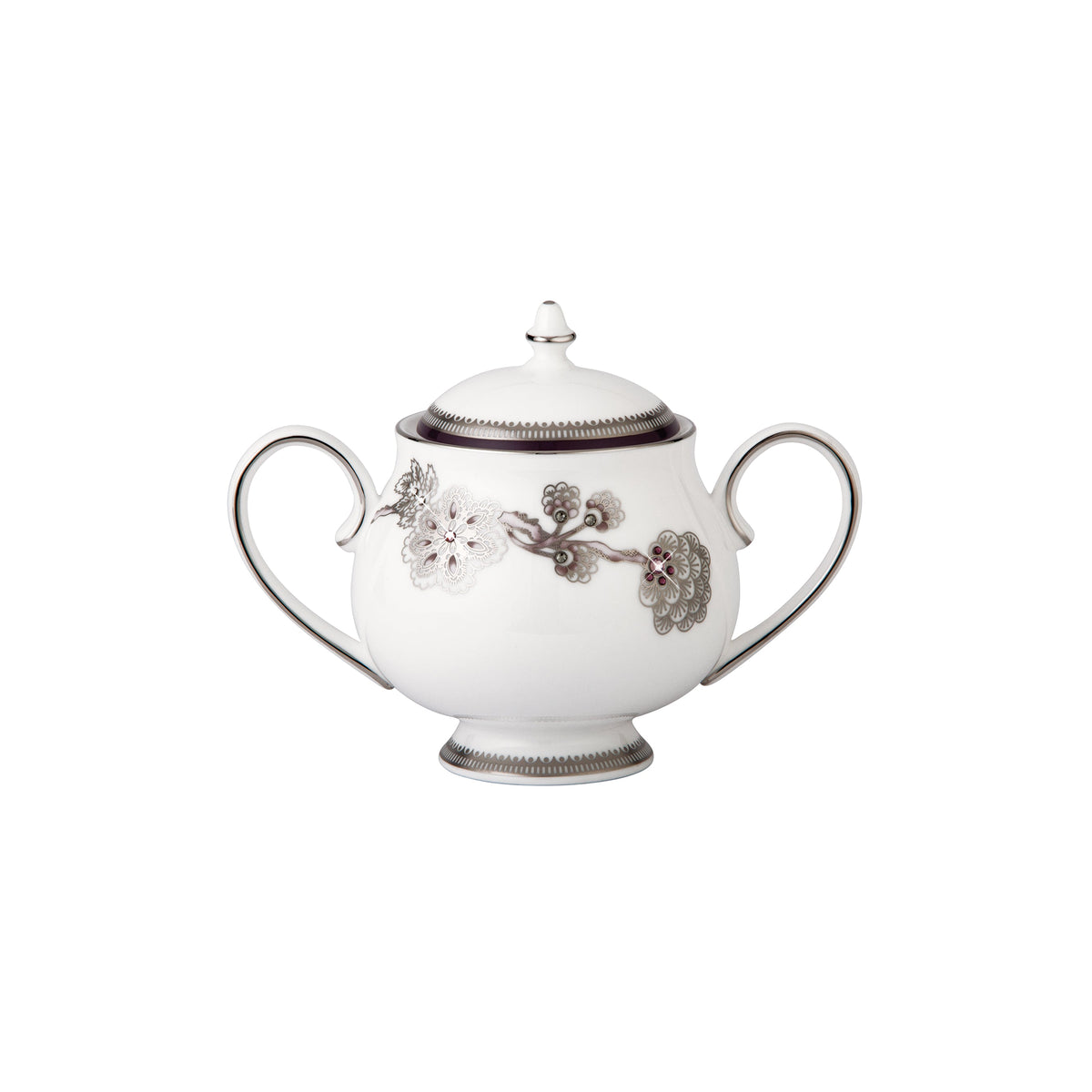 Prouna Pavo Silver Sugar Bowl White Background Photo