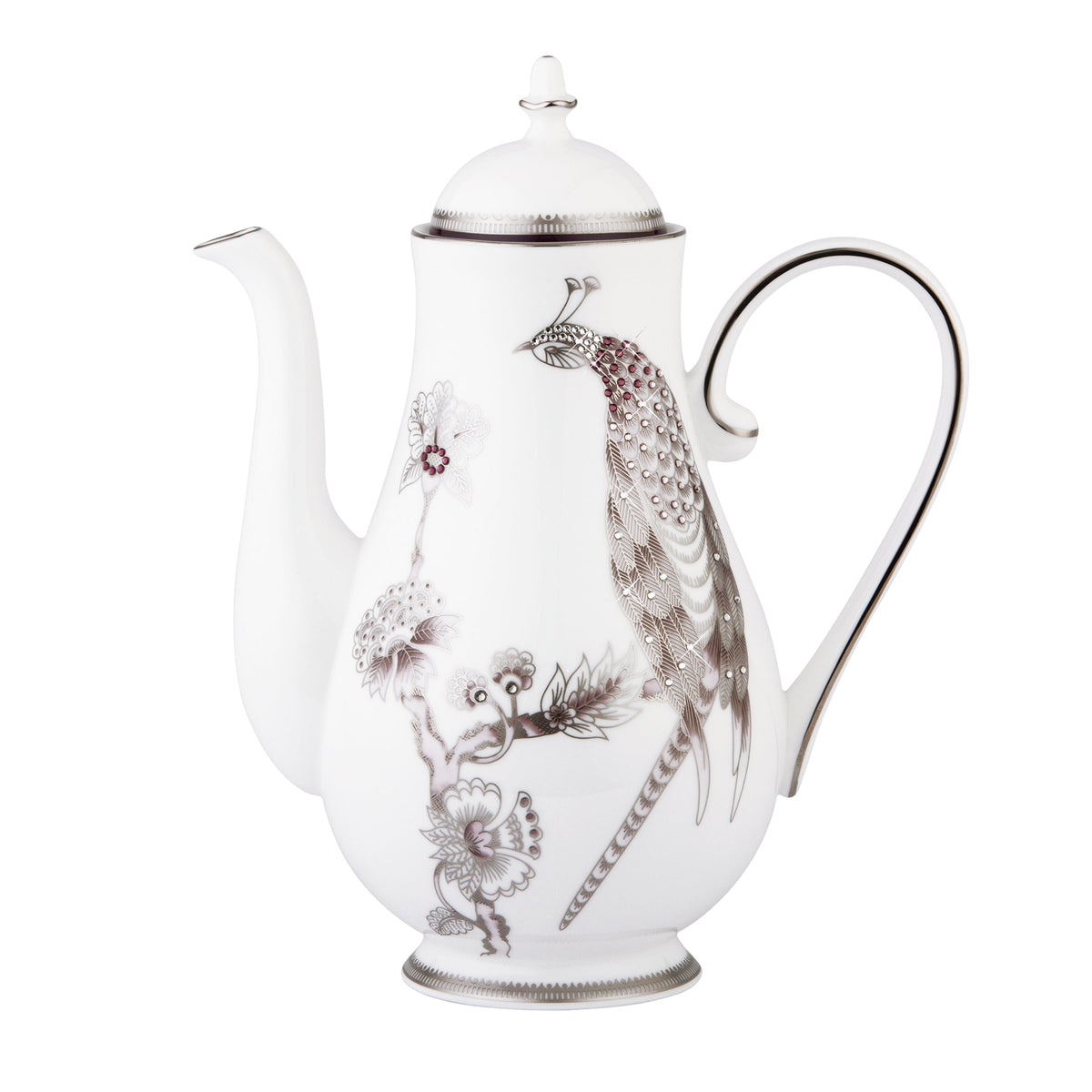 Prouna Pavo Silver Coffee Pot White Background Photo