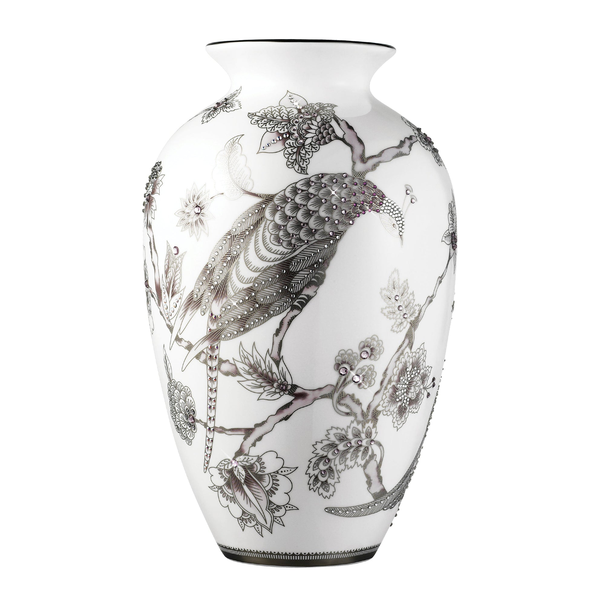 Prouna Pavo Silver Vase White Background Photo