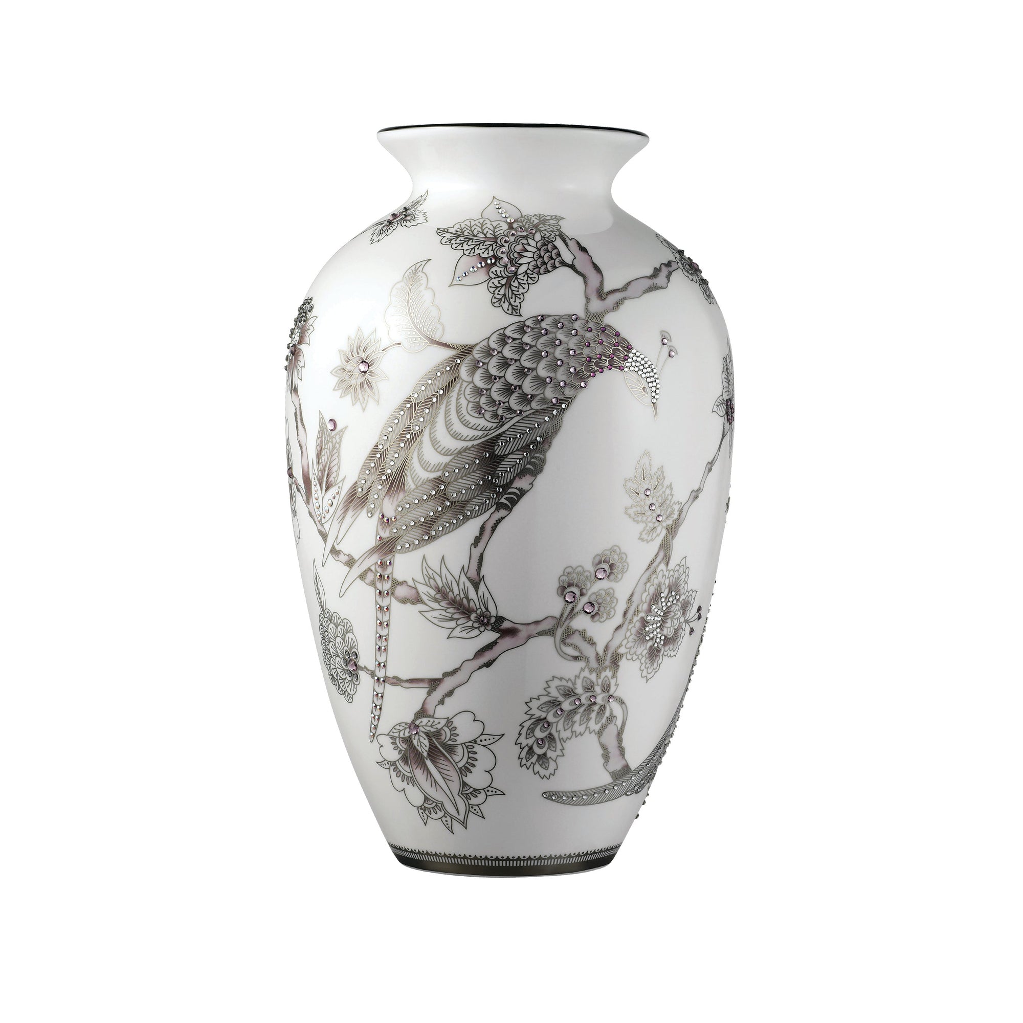 Prouna Pavo Silver Vase White Background Photo