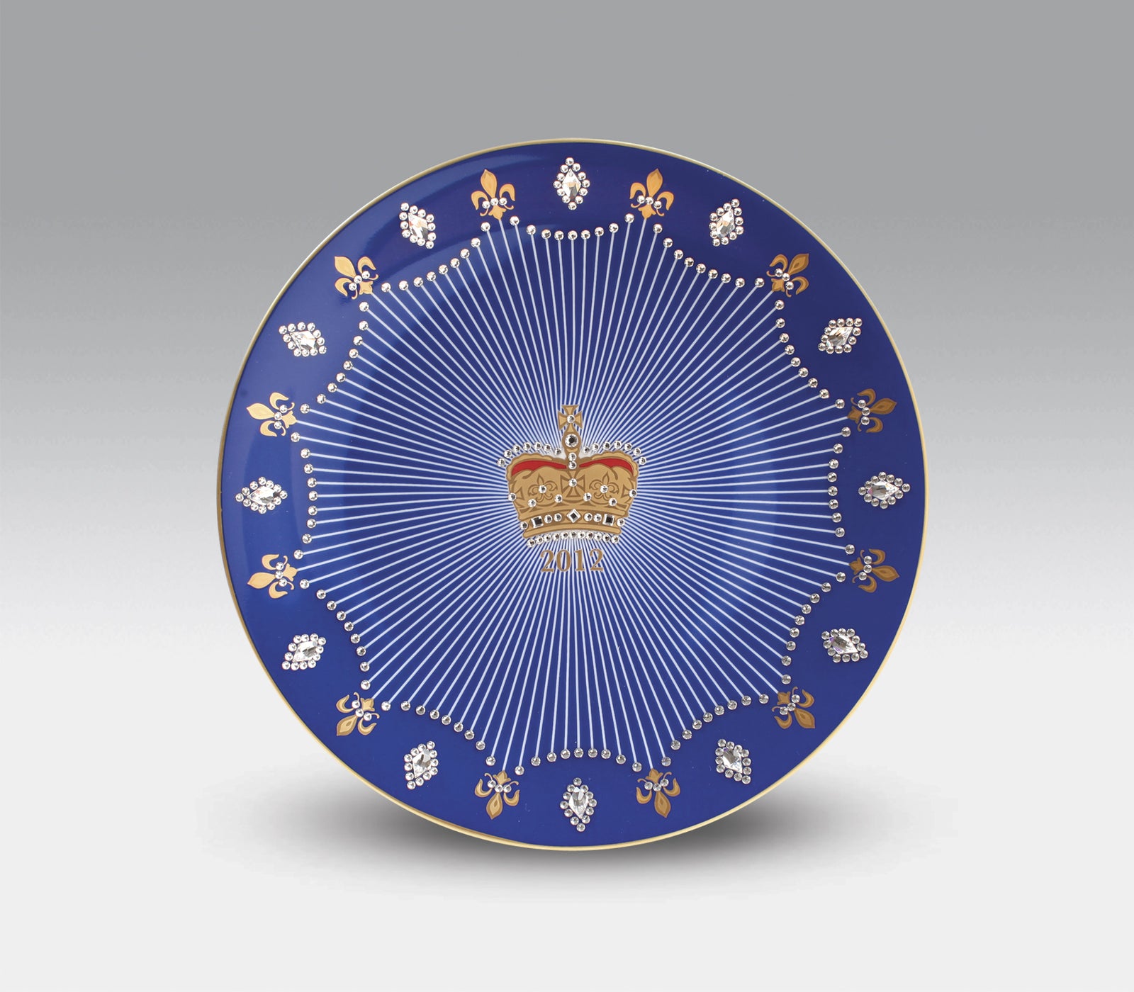 Queens Diamond Jubilee Plate Blue
